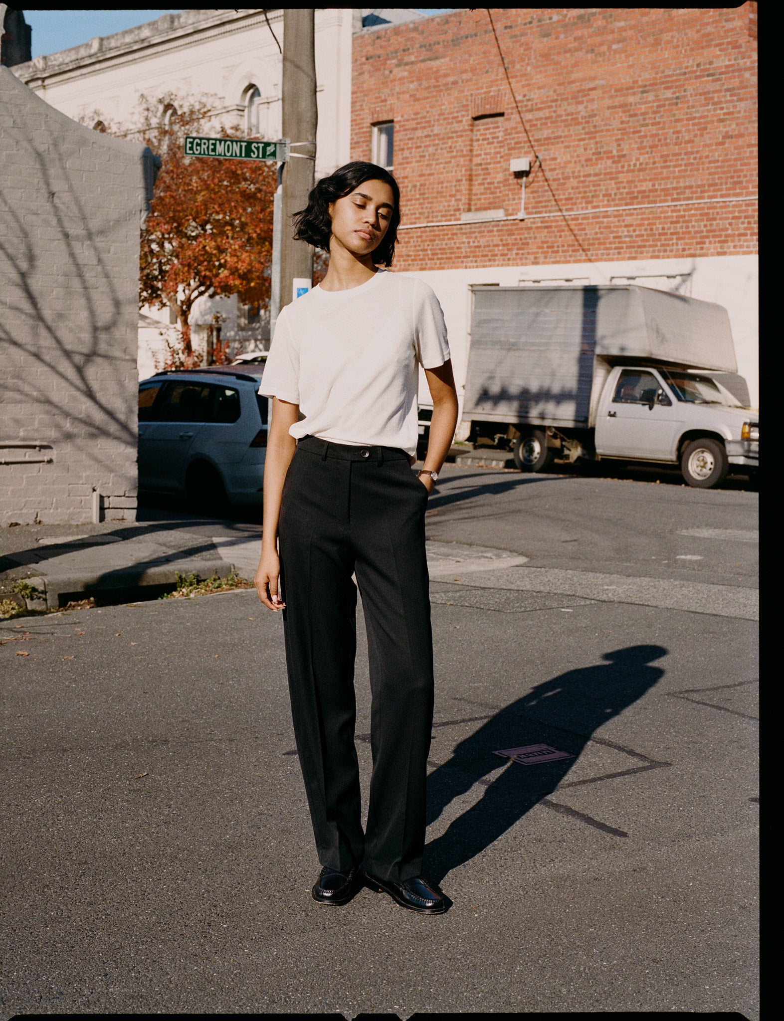 Agnes Japanese Black Wool Twill Pants