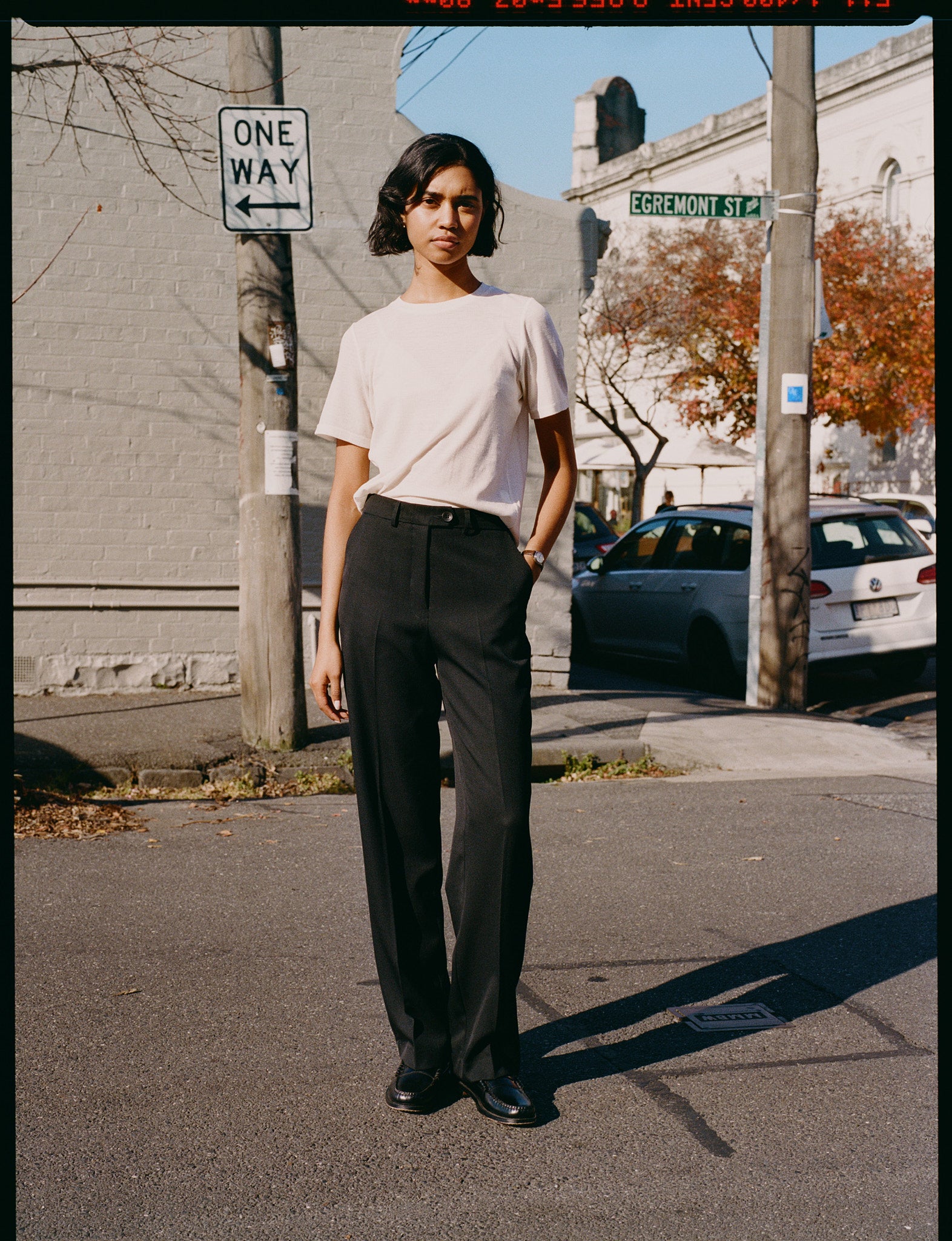 Agnes Japanese Black Wool Twill Pants