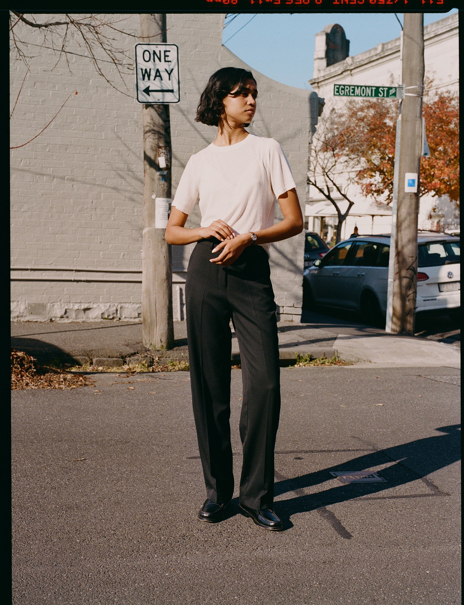 Agnes Japanese Black Wool Twill Pants