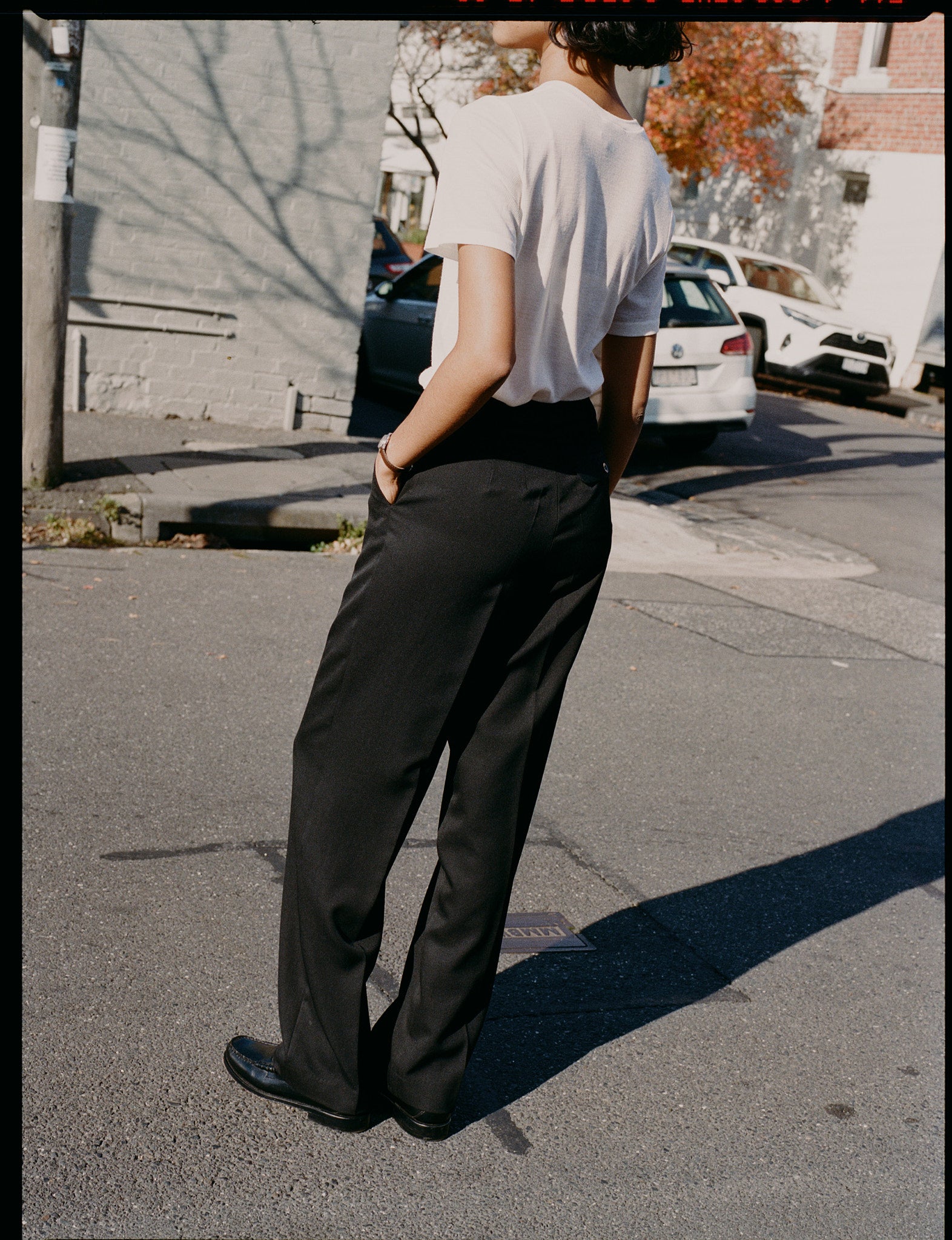 Agnes Japanese Black Wool Twill Pants