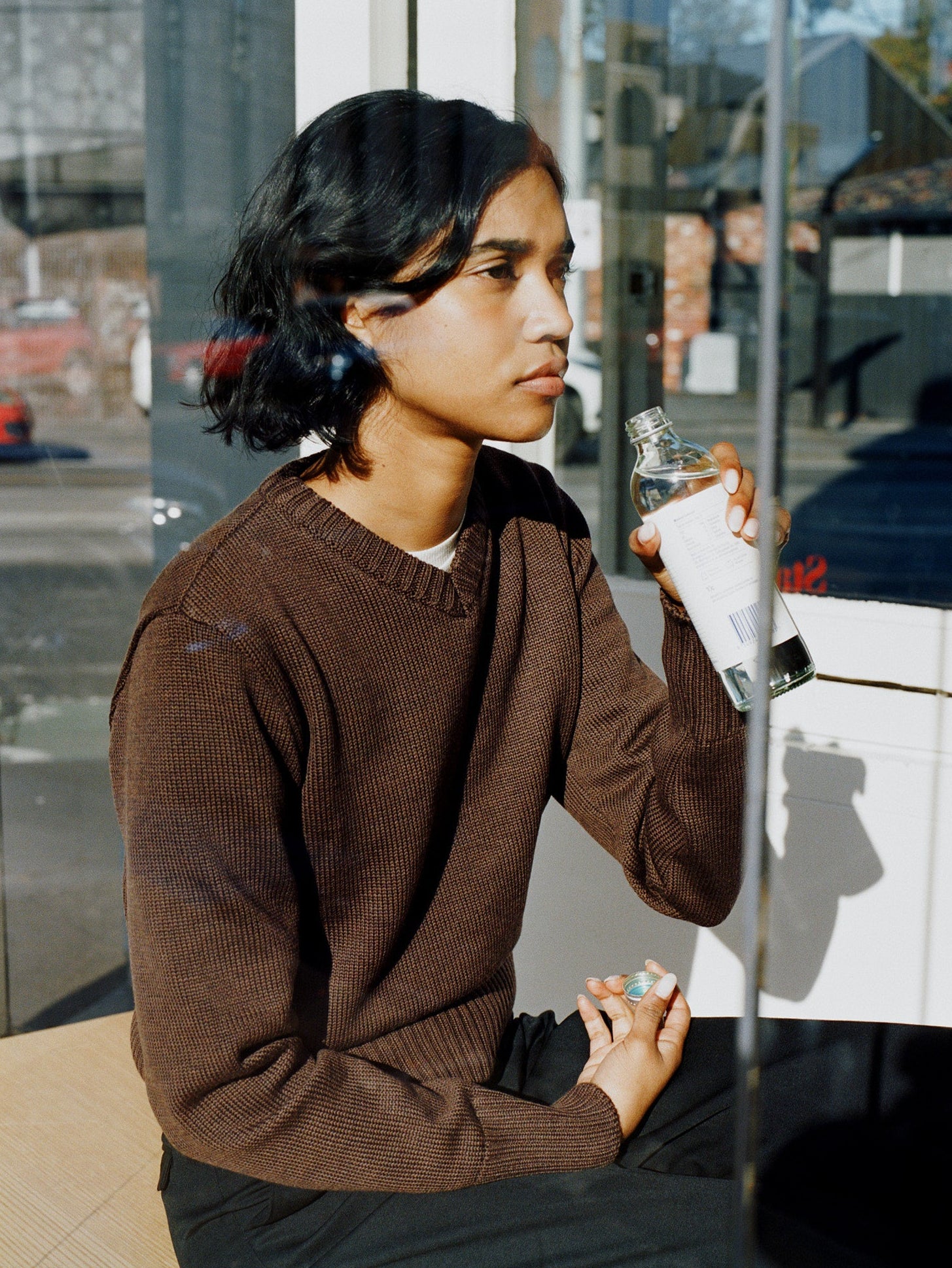 Jonny Walnut Italian Merino V Knit