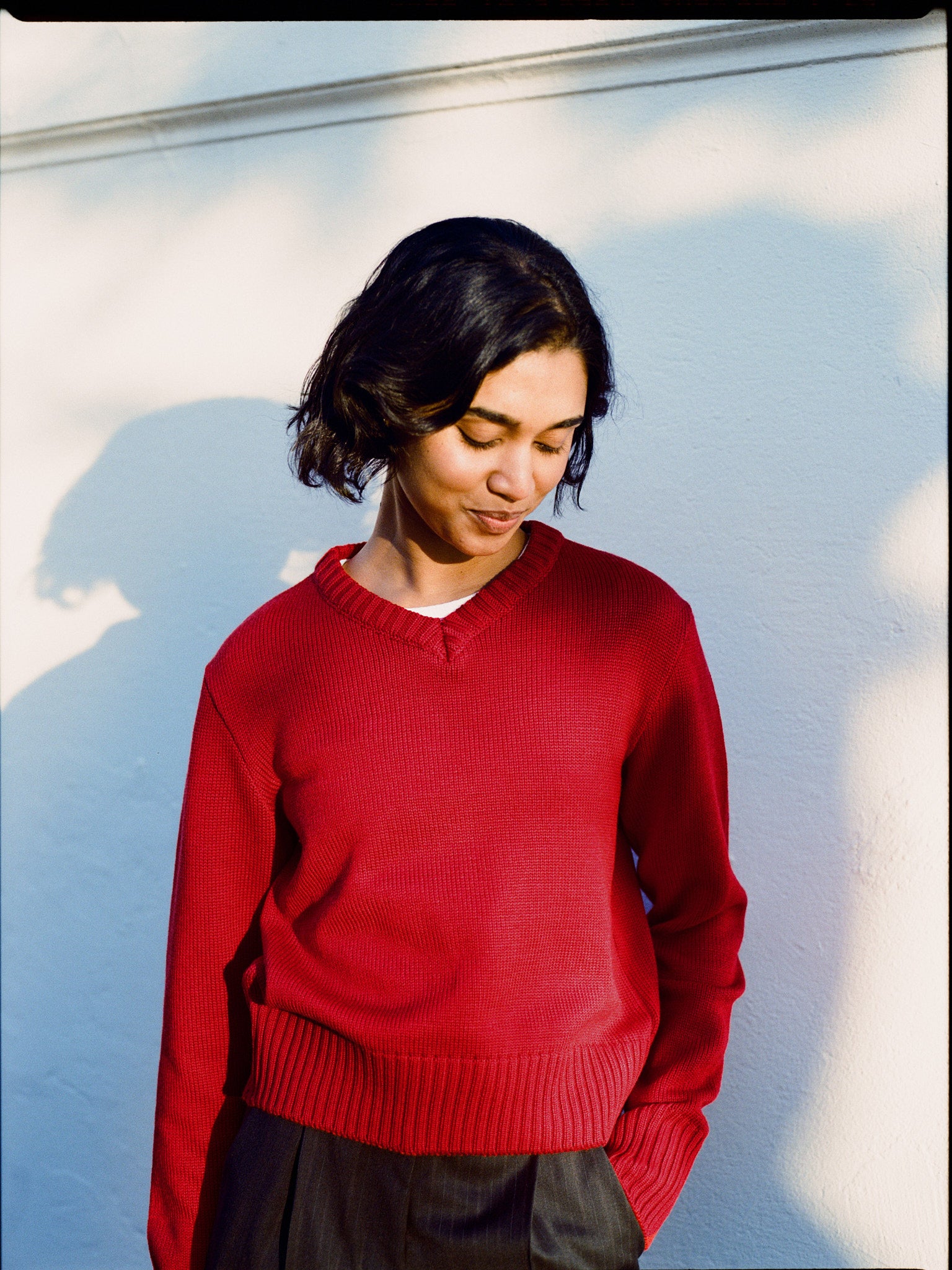 Jonny Tomato Italian Merino V Knit