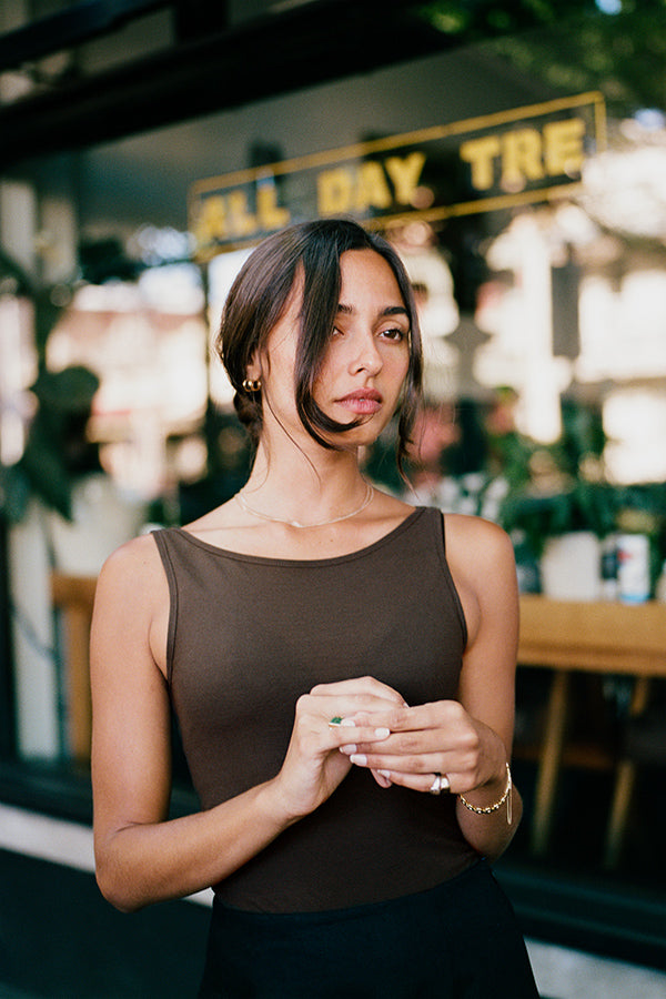 Pre-Order Etta Brown Cotton Top