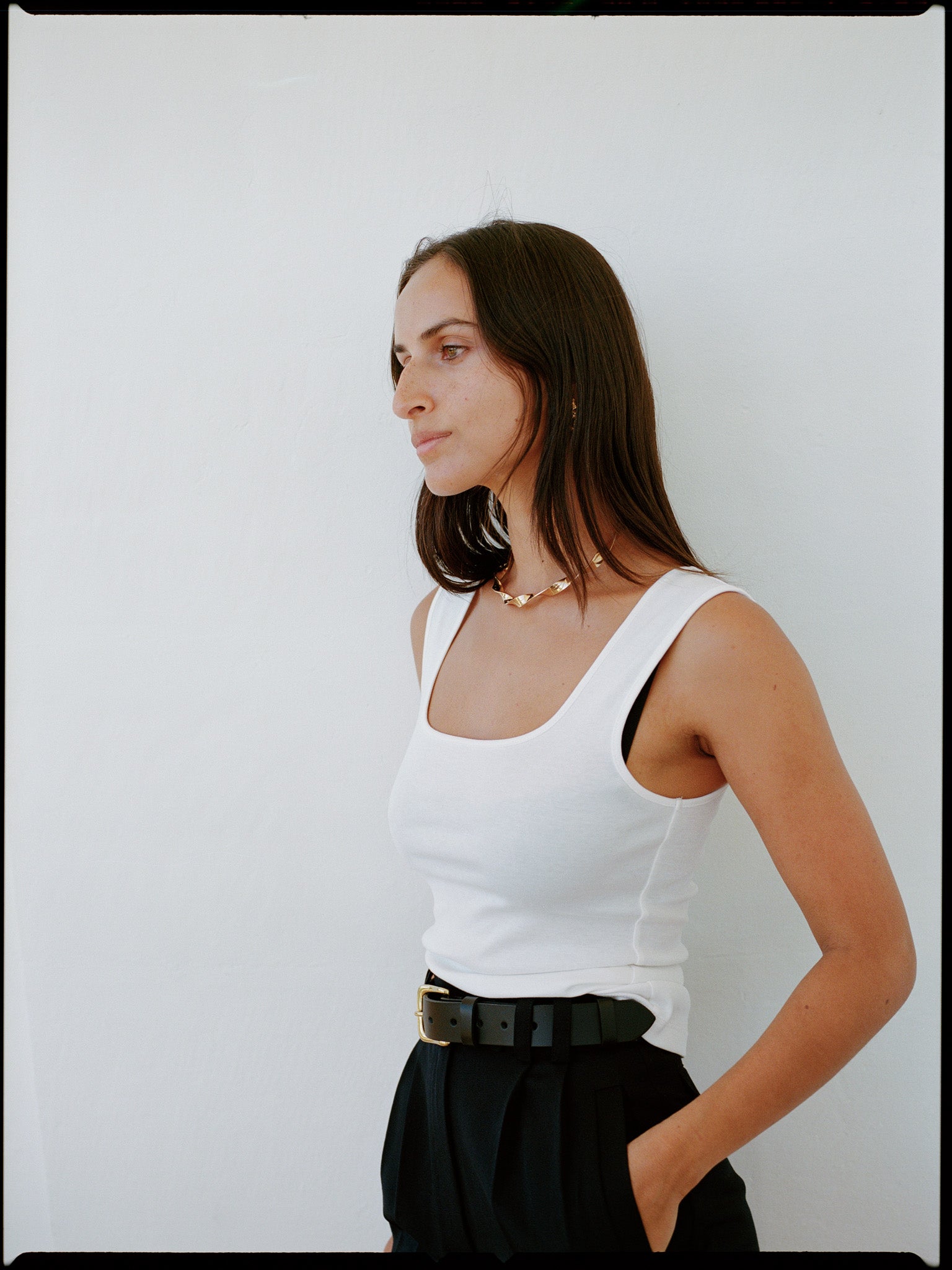 Edith White Cotton Top