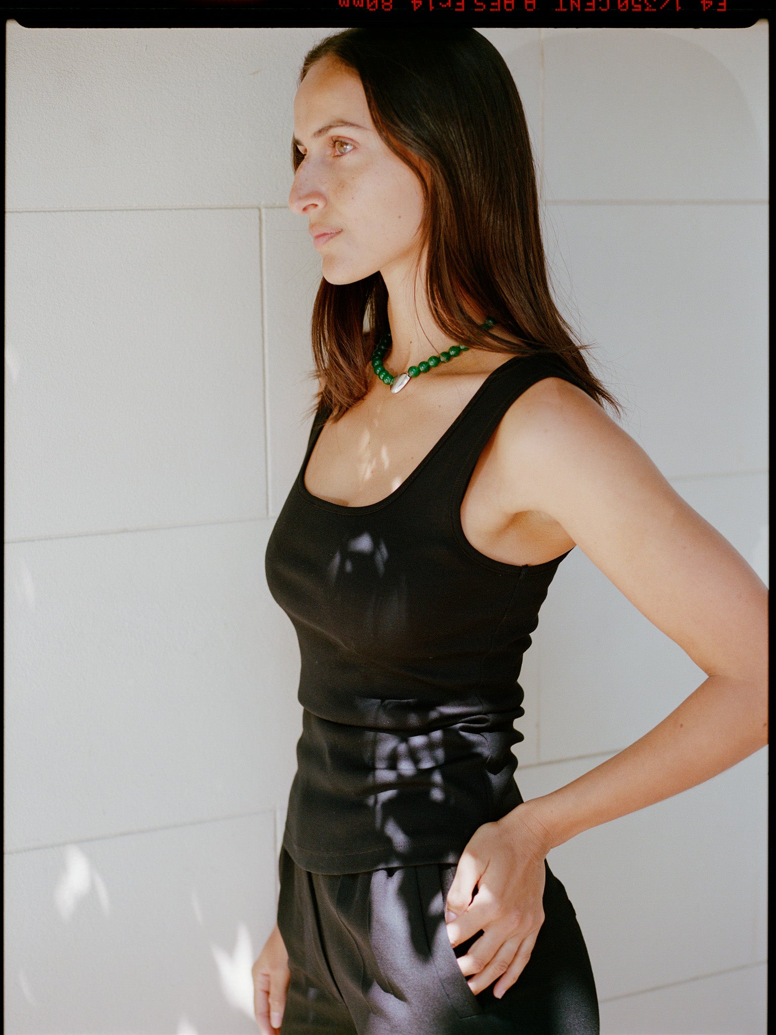 Recently in Stock - Edith Black Cotton Singlet