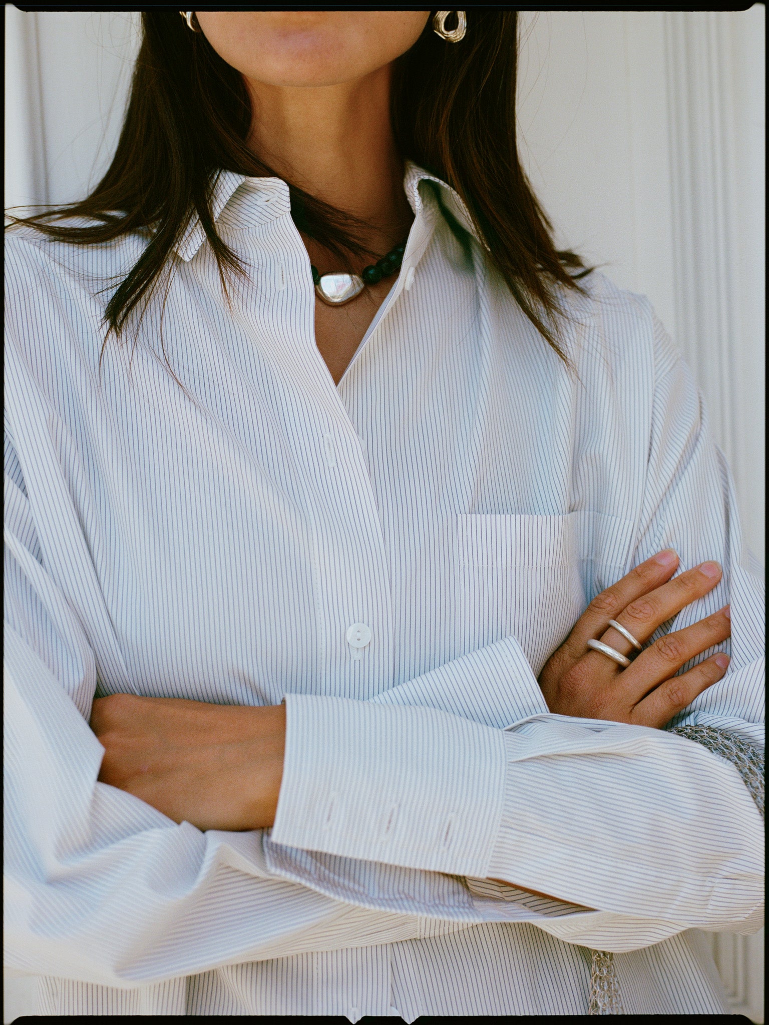 Artist Japanese White Pinstripe Cotton Shirt