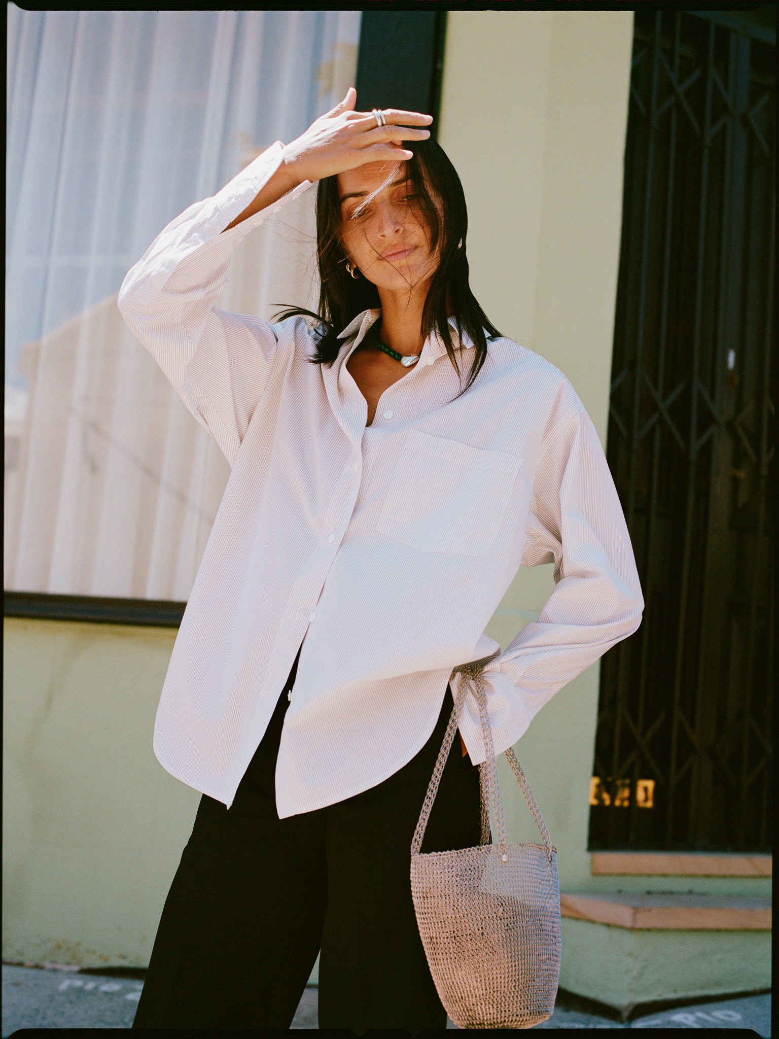 Artist Japanese White Pinstripe Cotton Shirt