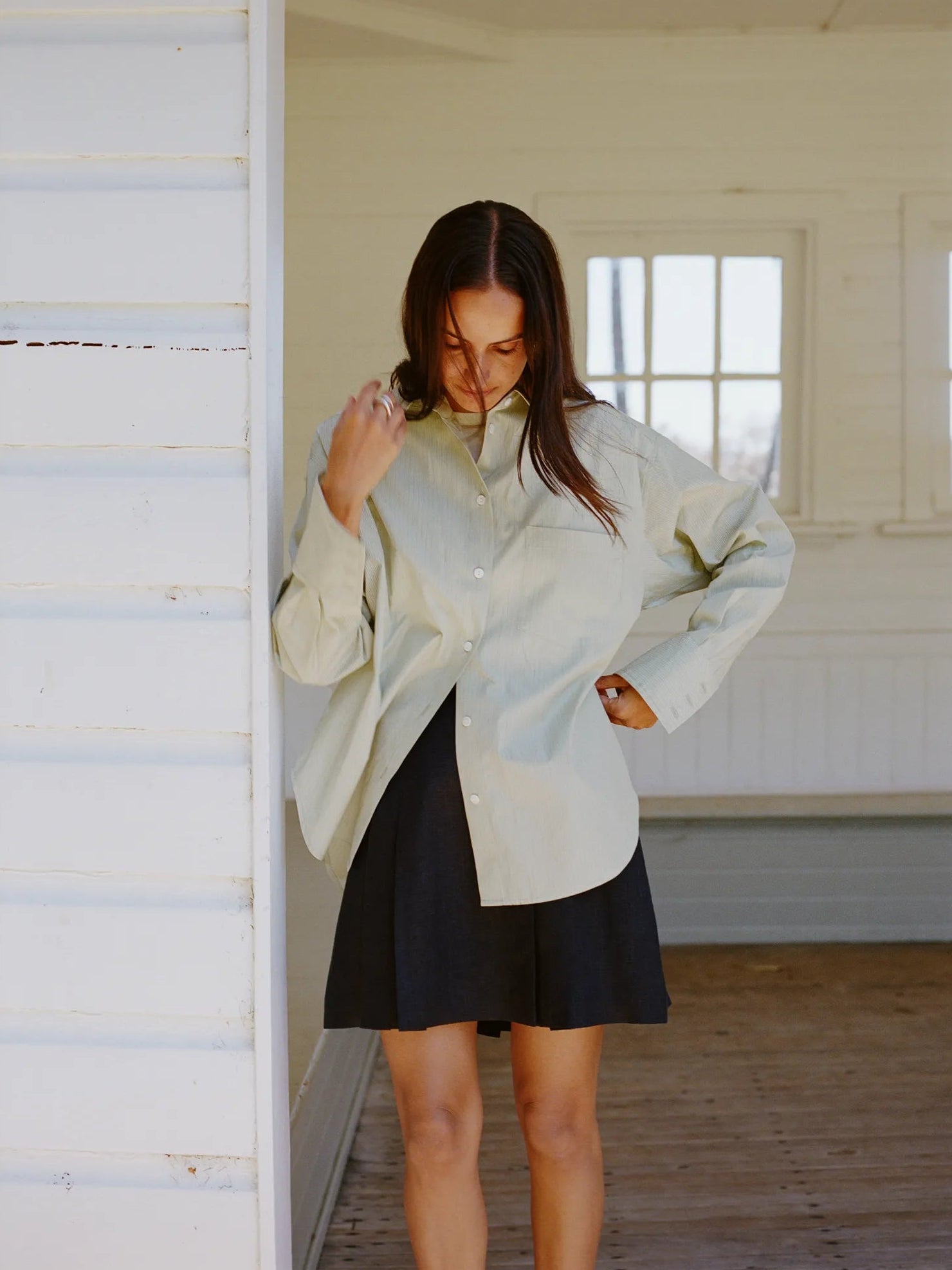 Limited Edition - Artist Japanese Pistachio Stripe Cotton Shirt