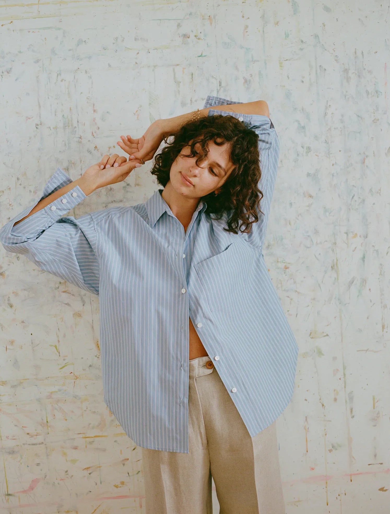 Artist Japanese Blue Cotton Shirt