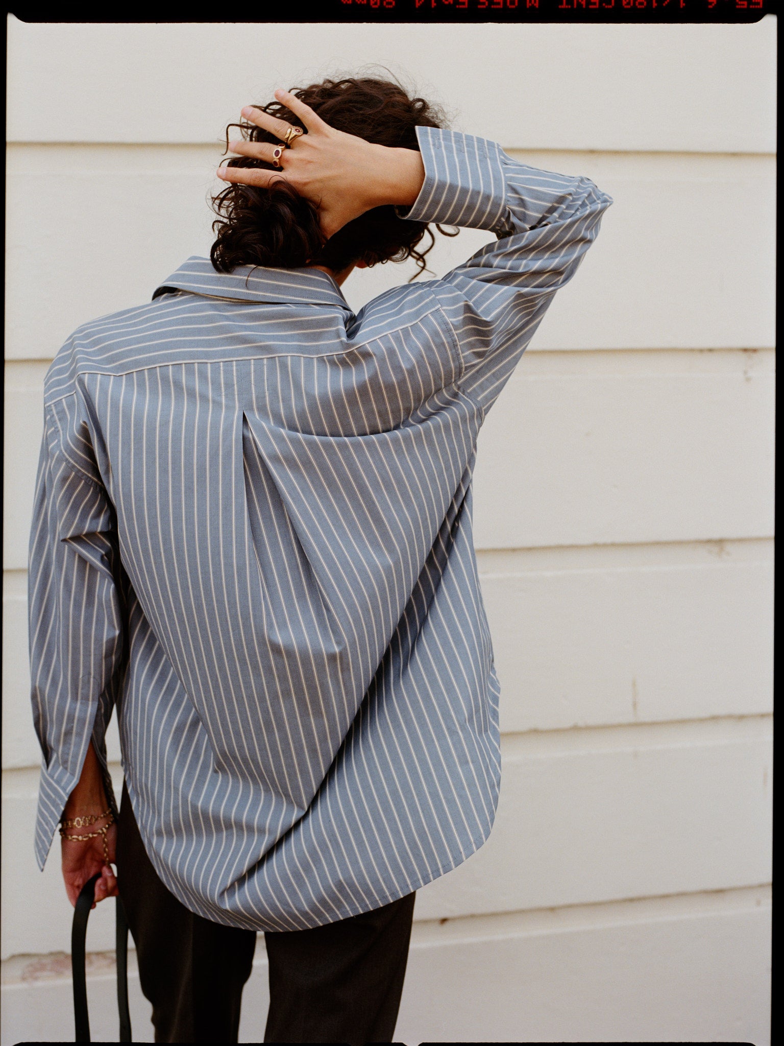 Artist Japanese Navy Wide Stripe Cotton Shirt