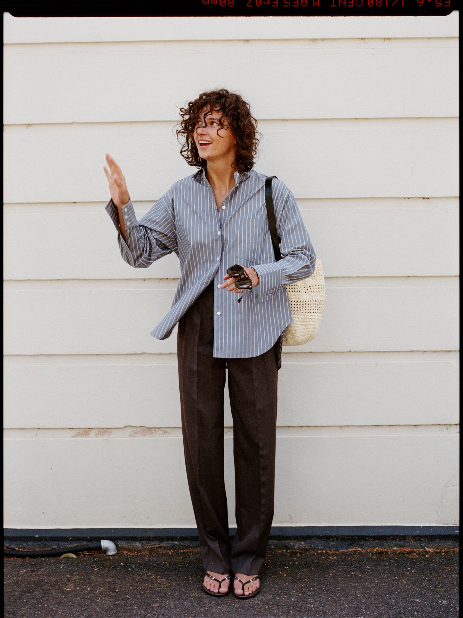 Artist Japanese Navy Wide Stripe Cotton Shirt