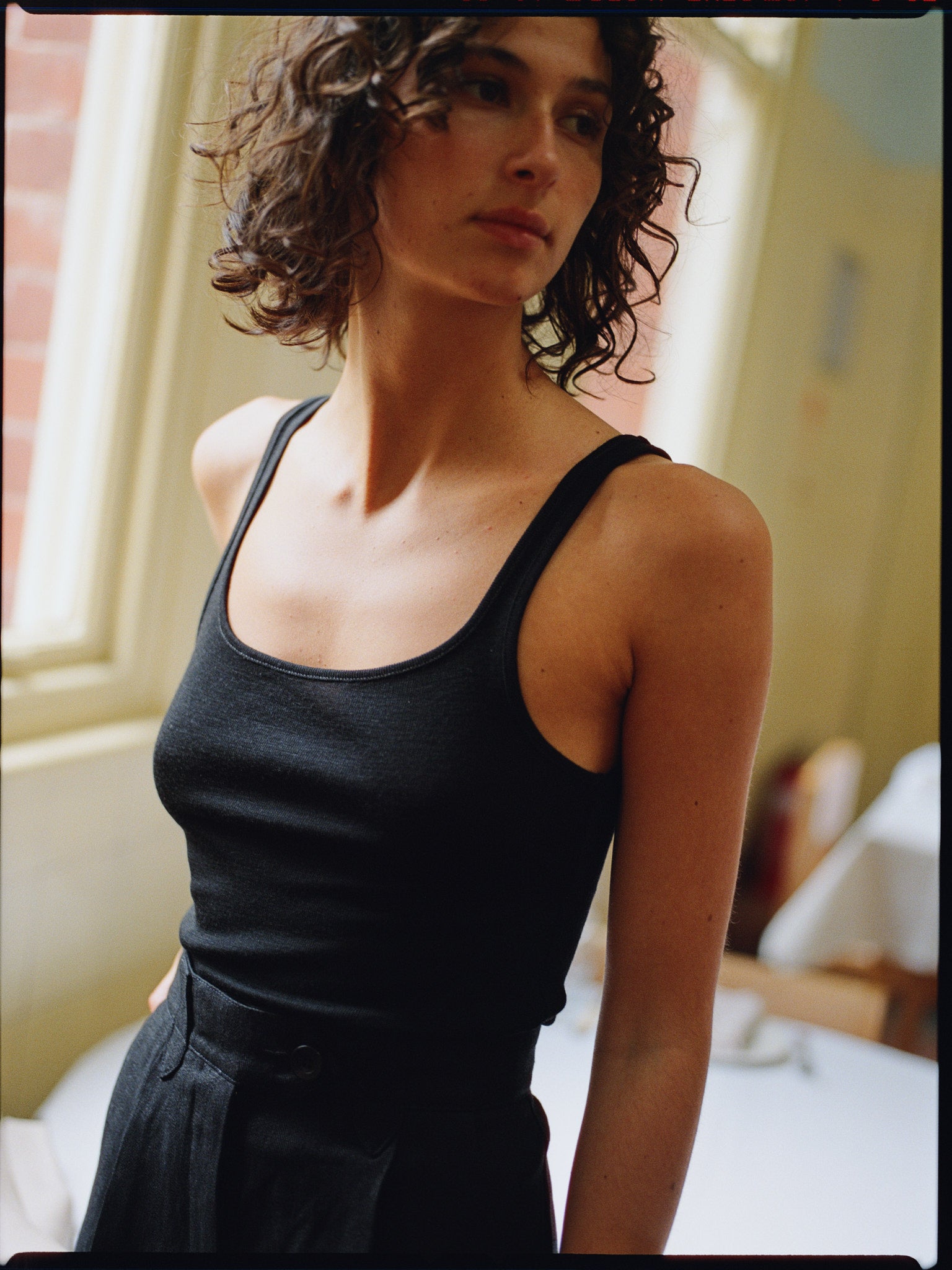 Pre-Order Leah Singlet Black Merino