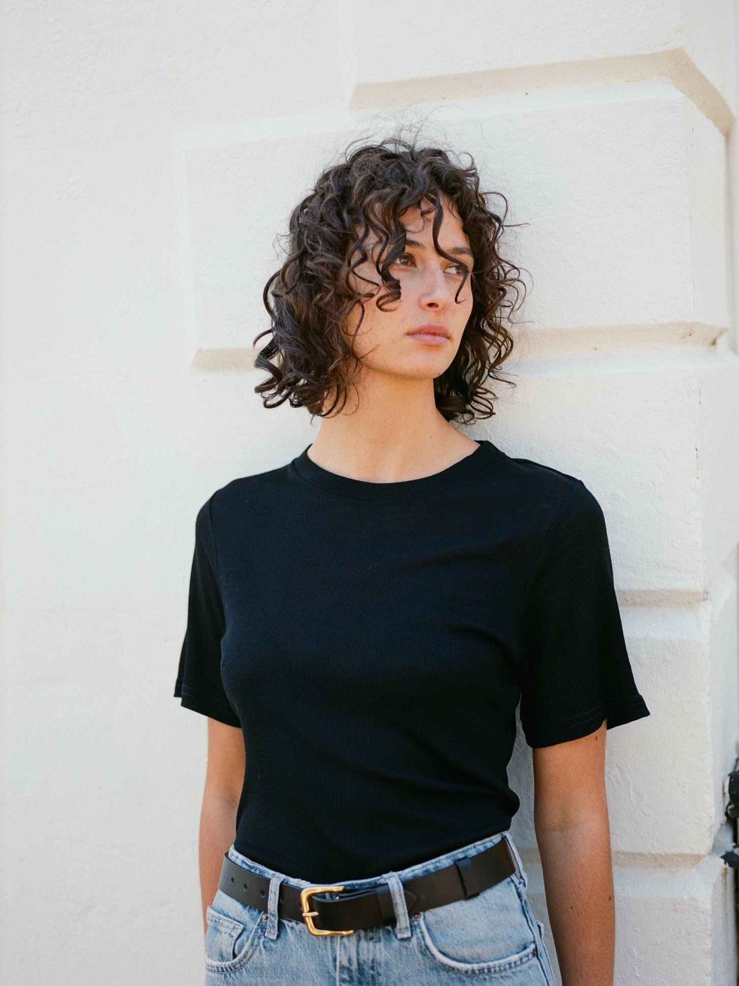 Jim Fine Black Australian Merino Rib T