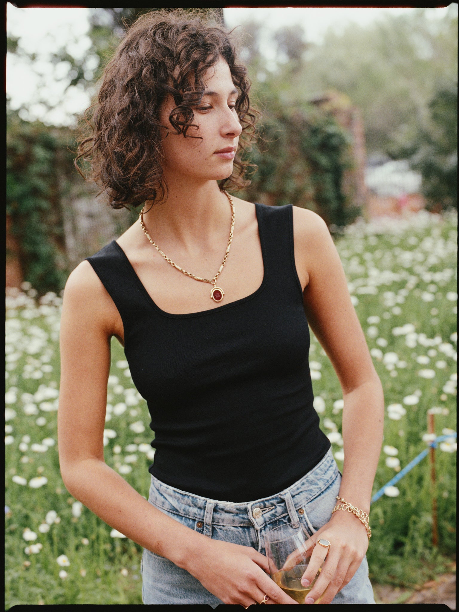 Recently in Stock - Edith Black Cotton Singlet