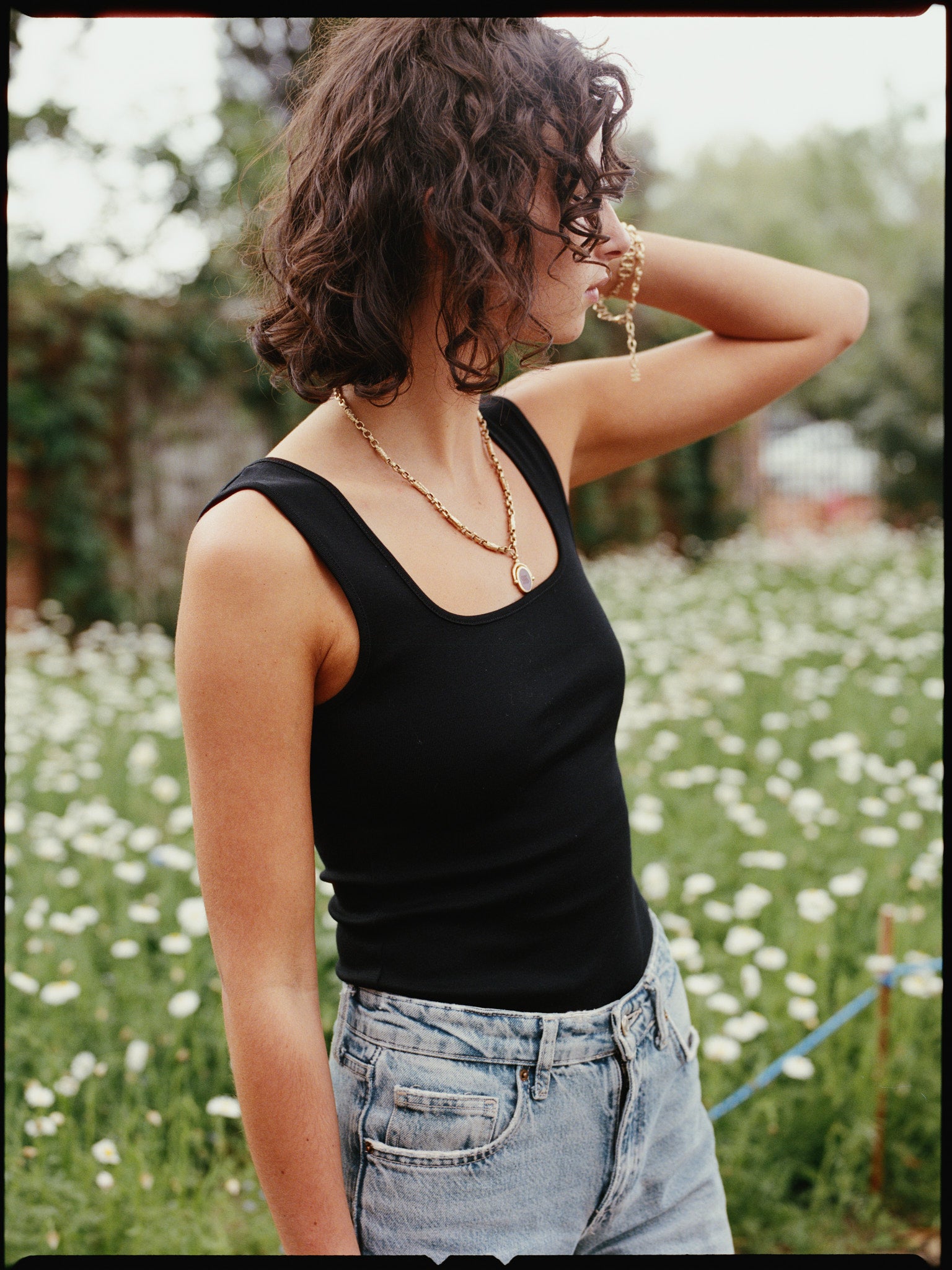 Recently in Stock - Edith Black Cotton Singlet