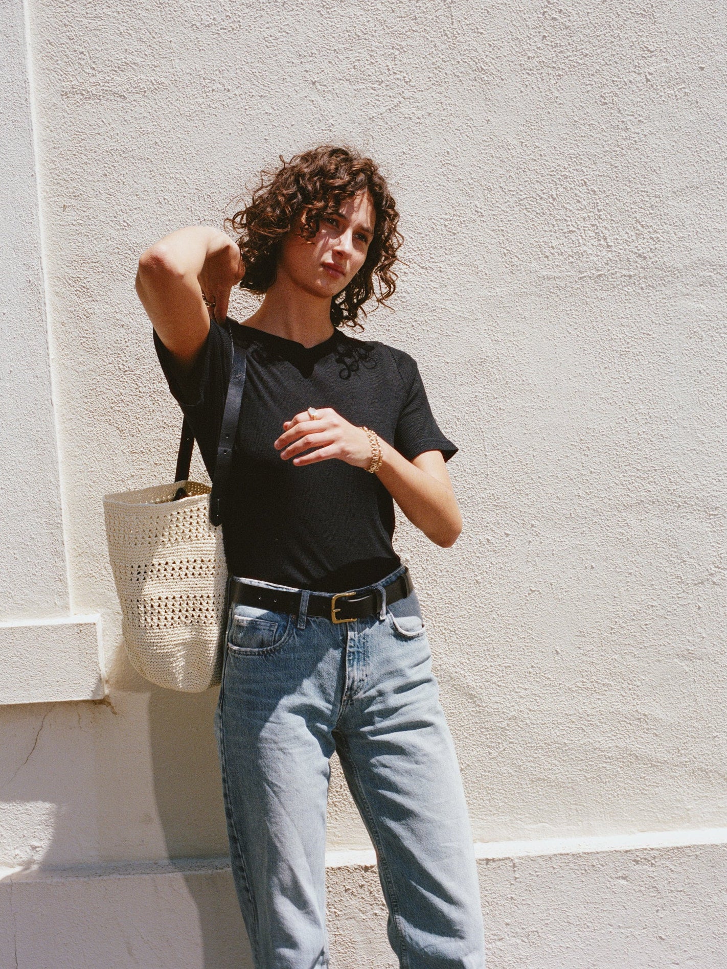 Recently Back in Stock - Jim Fine Black Australian Merino Rib T