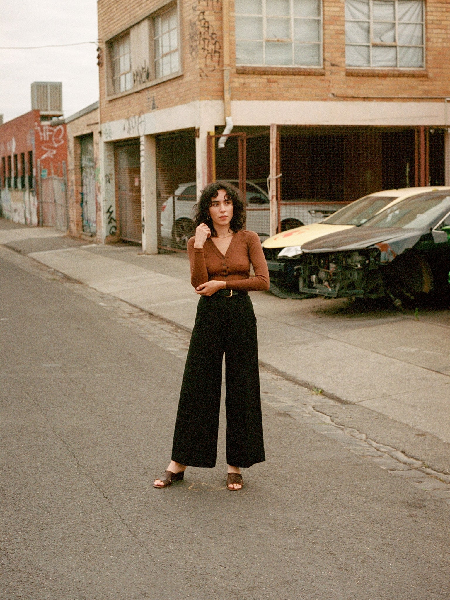 Ines Black Japanese Linen Pants