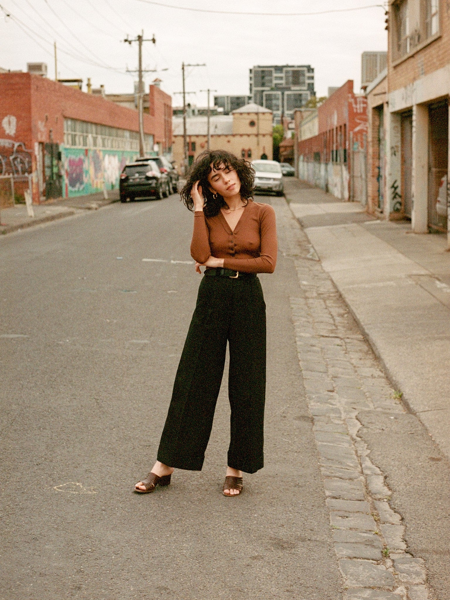 Ines Black Japanese Linen Pants