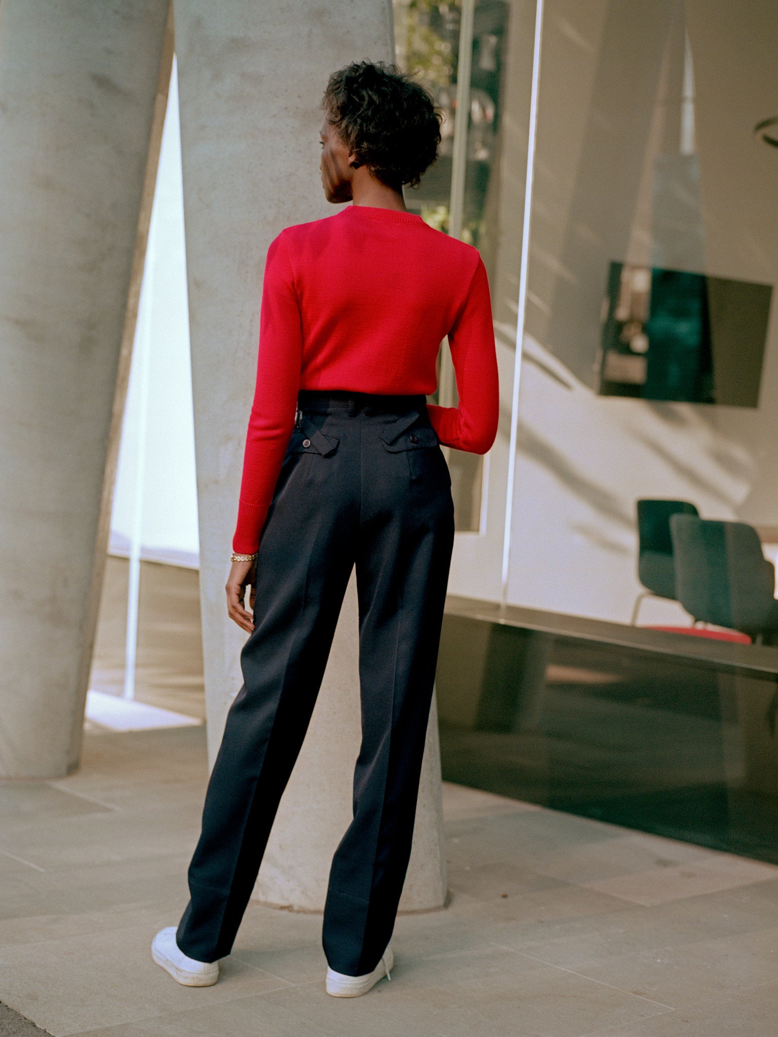 Recently Back in Stock - Kate Navy Japanese Twill Wool Pants
