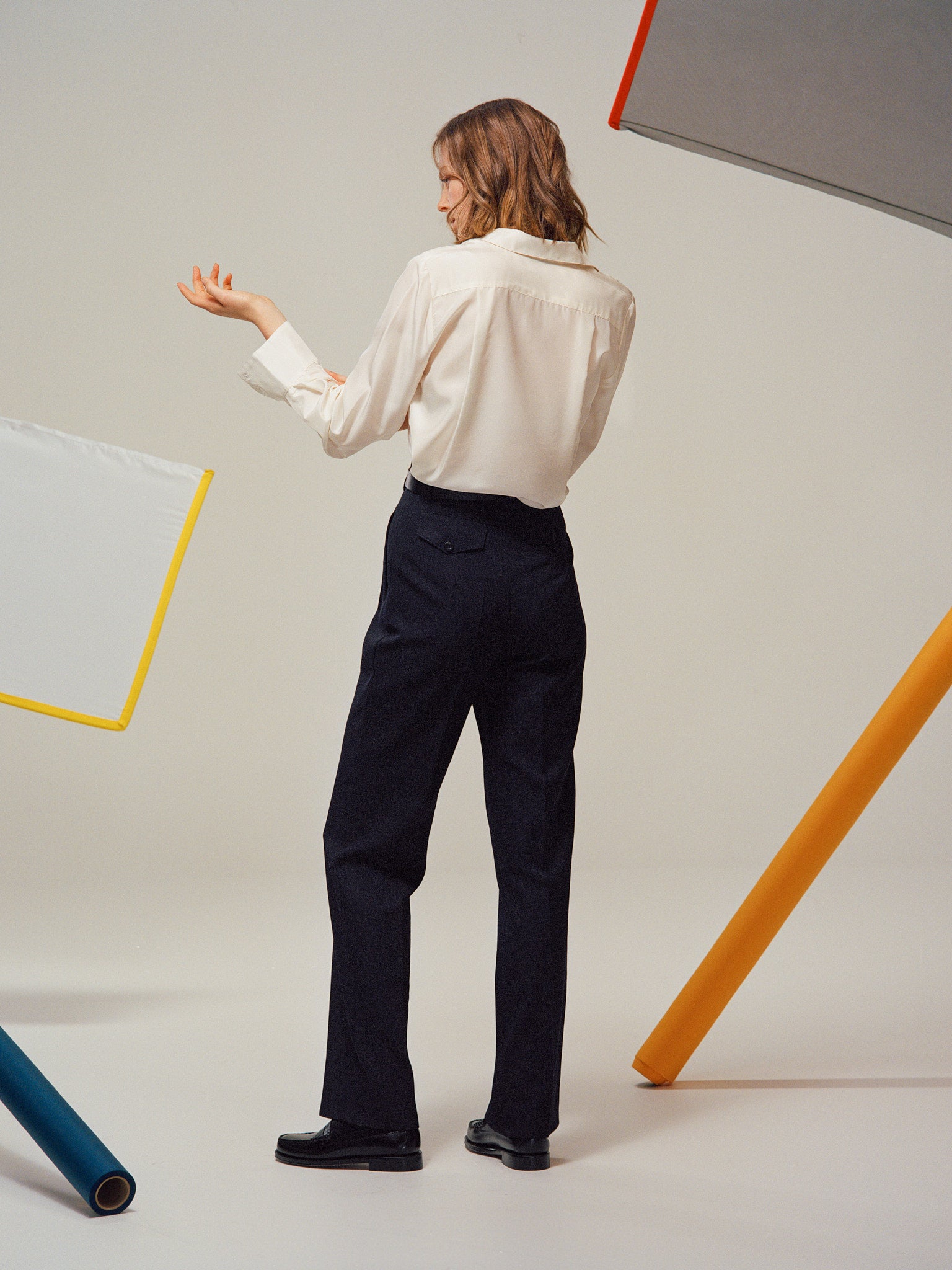 Yu Tailored Navy Japanese Twill Wool Pants