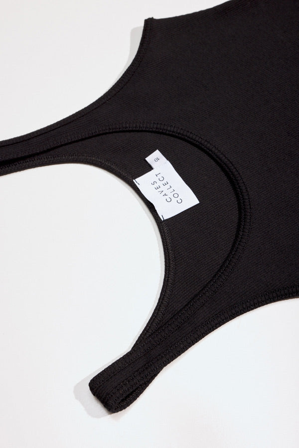 Max Black Cotton Singlet