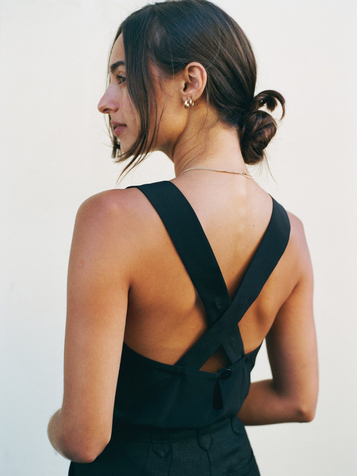 Clara Black Italian Silk Top