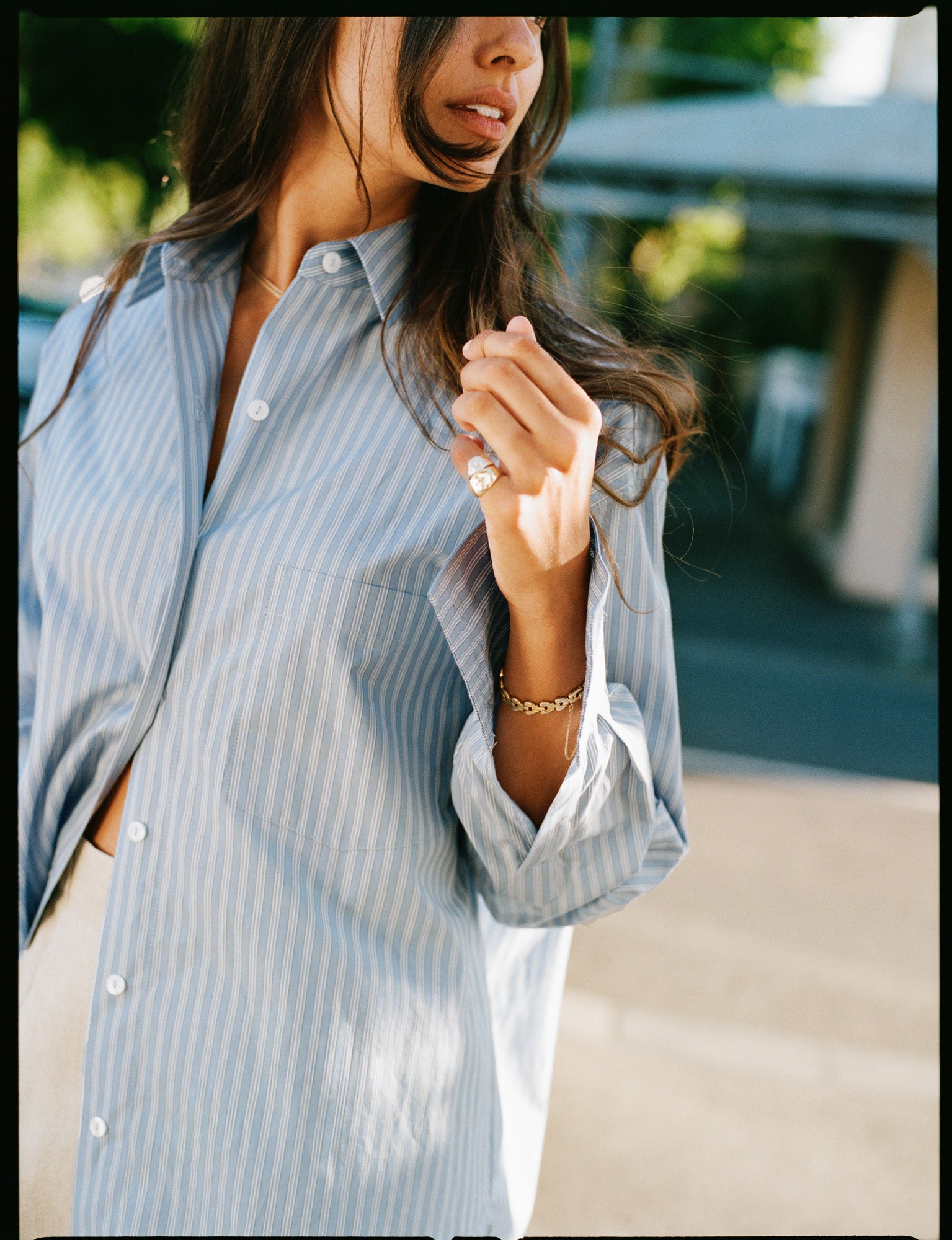 Artist Japanese Blue Cotton Shirt