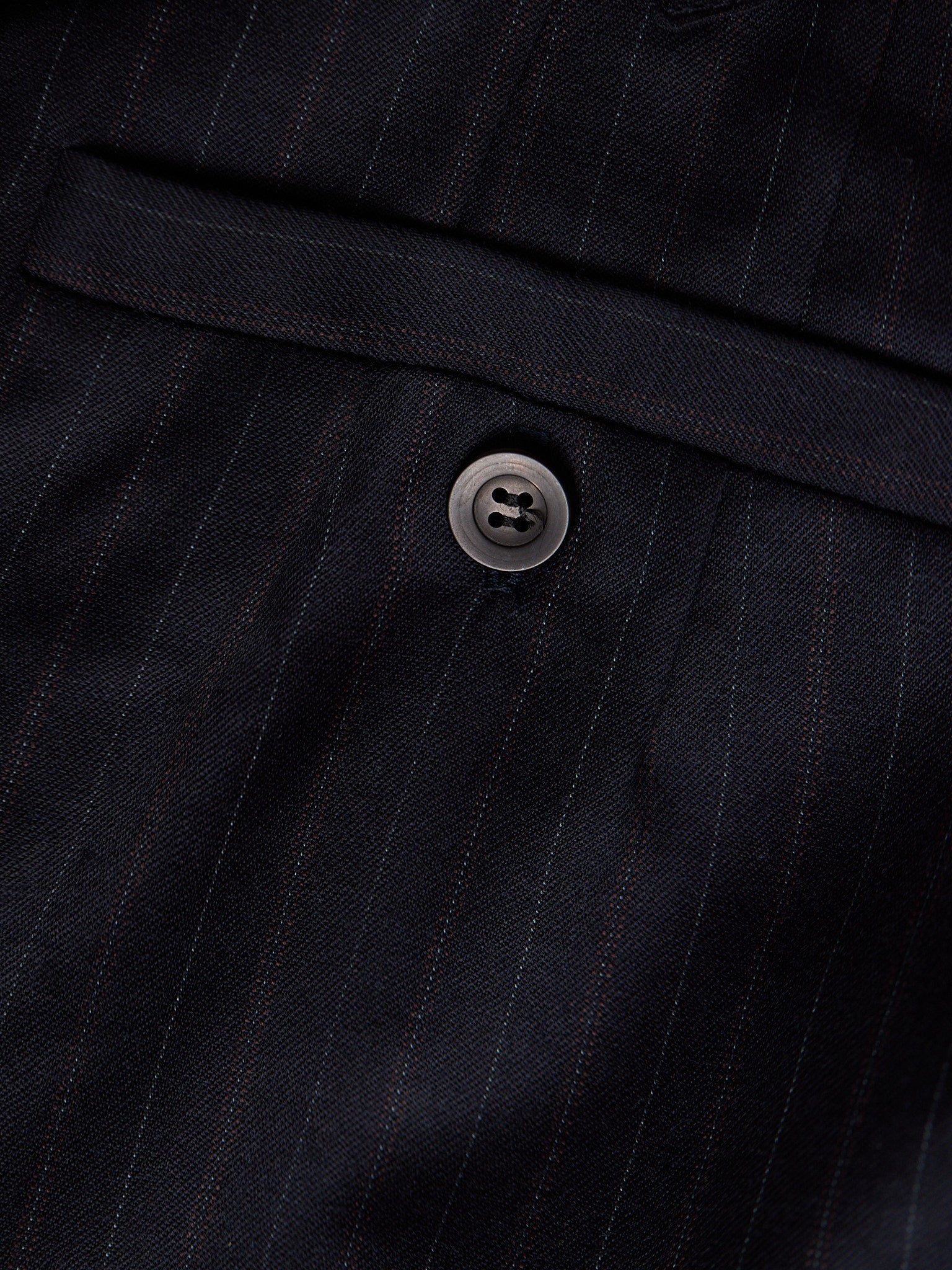 Ines Italian Navy Pinstripe Wool Pants