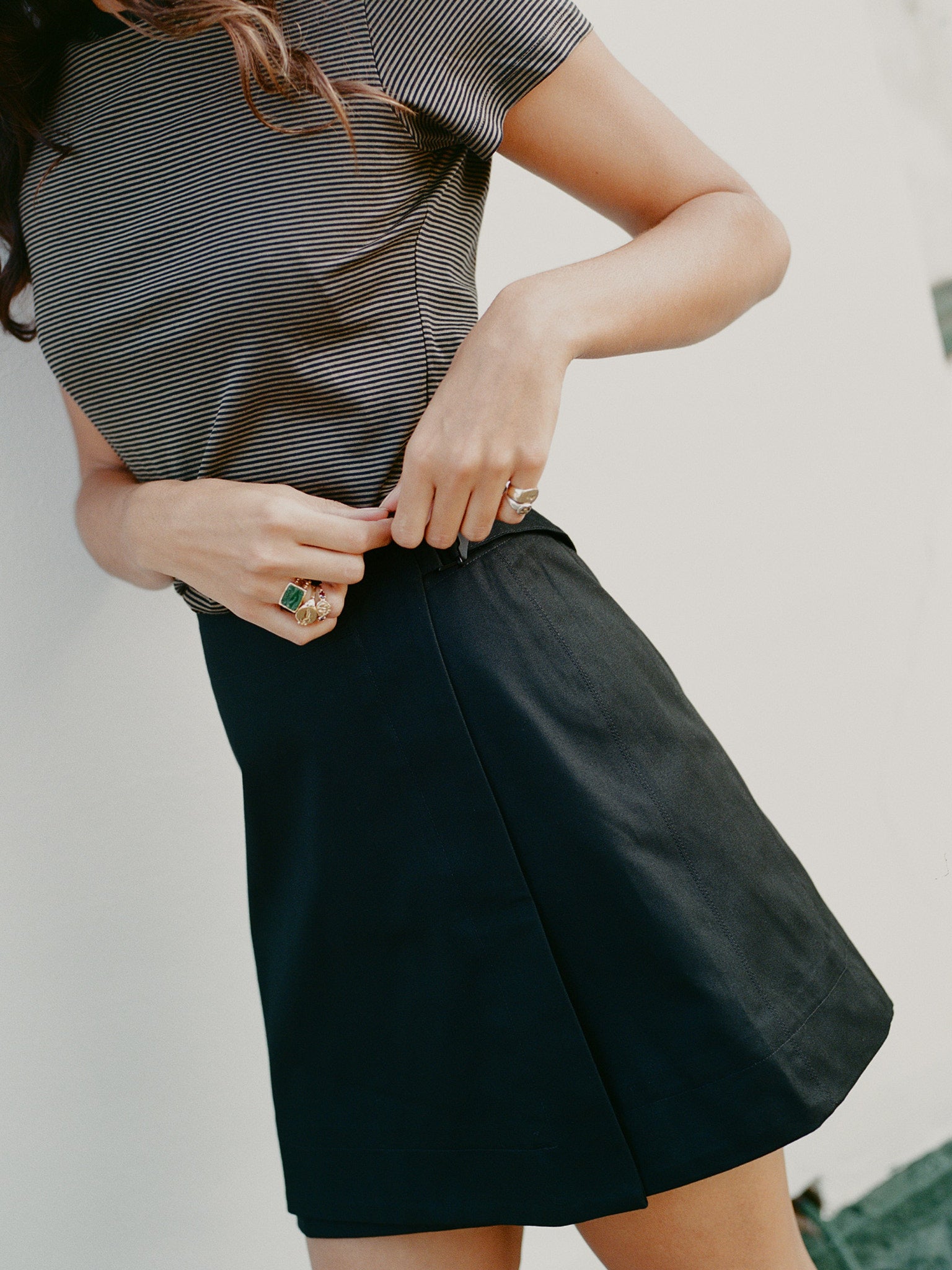 Recently back in stock - Gabe Black Japanese Cotton Skirt