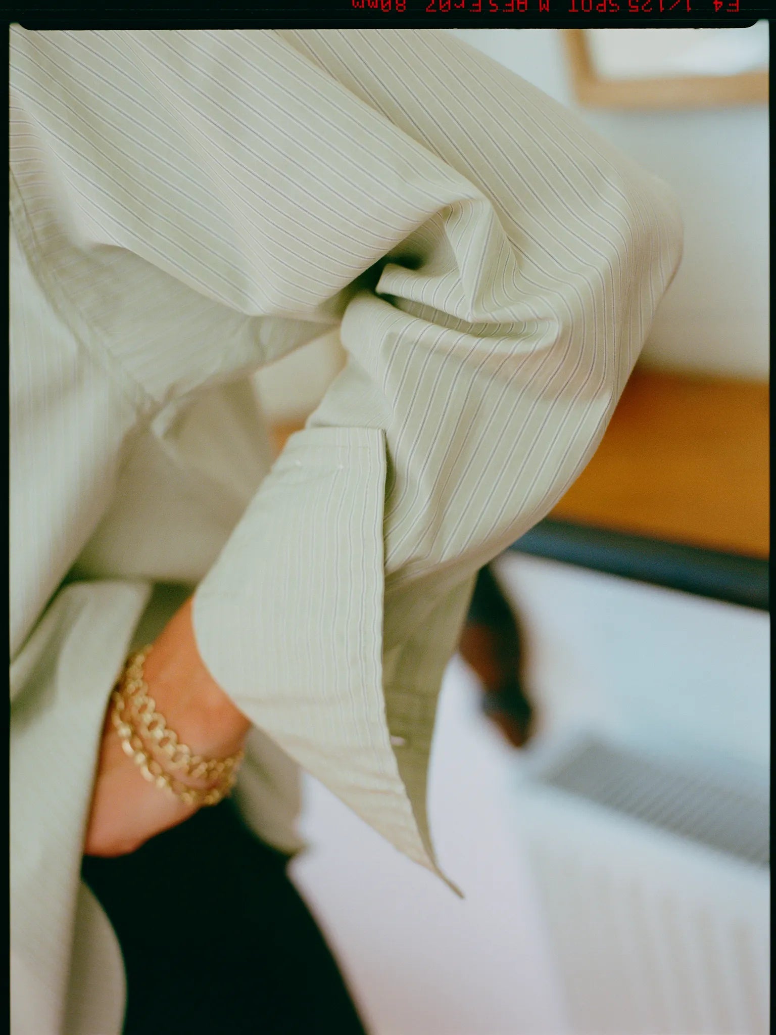 Artist Japanese Pistachio Stripe Cotton Shirt