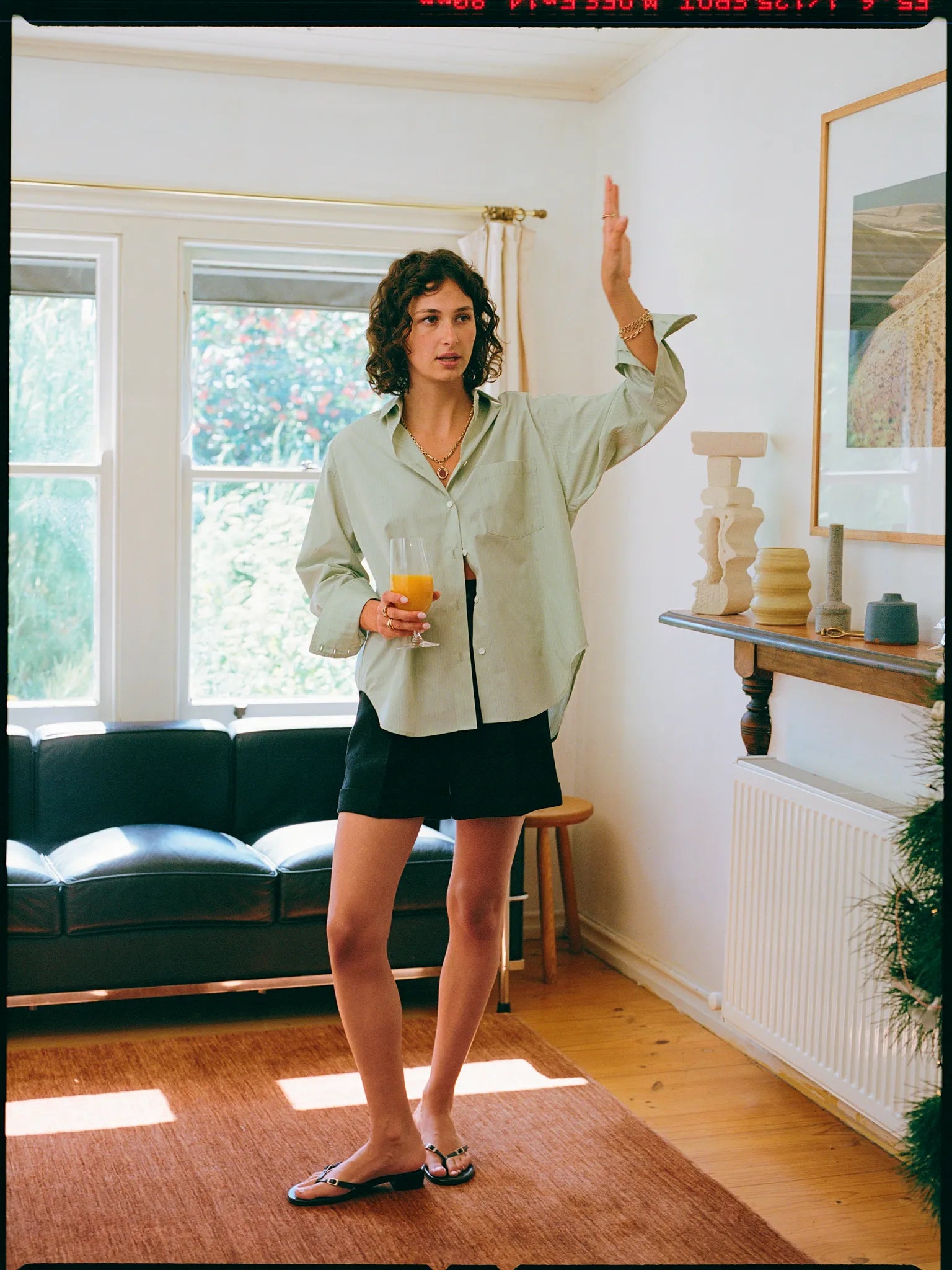 Artist Japanese Pistachio Stripe Cotton Shirt