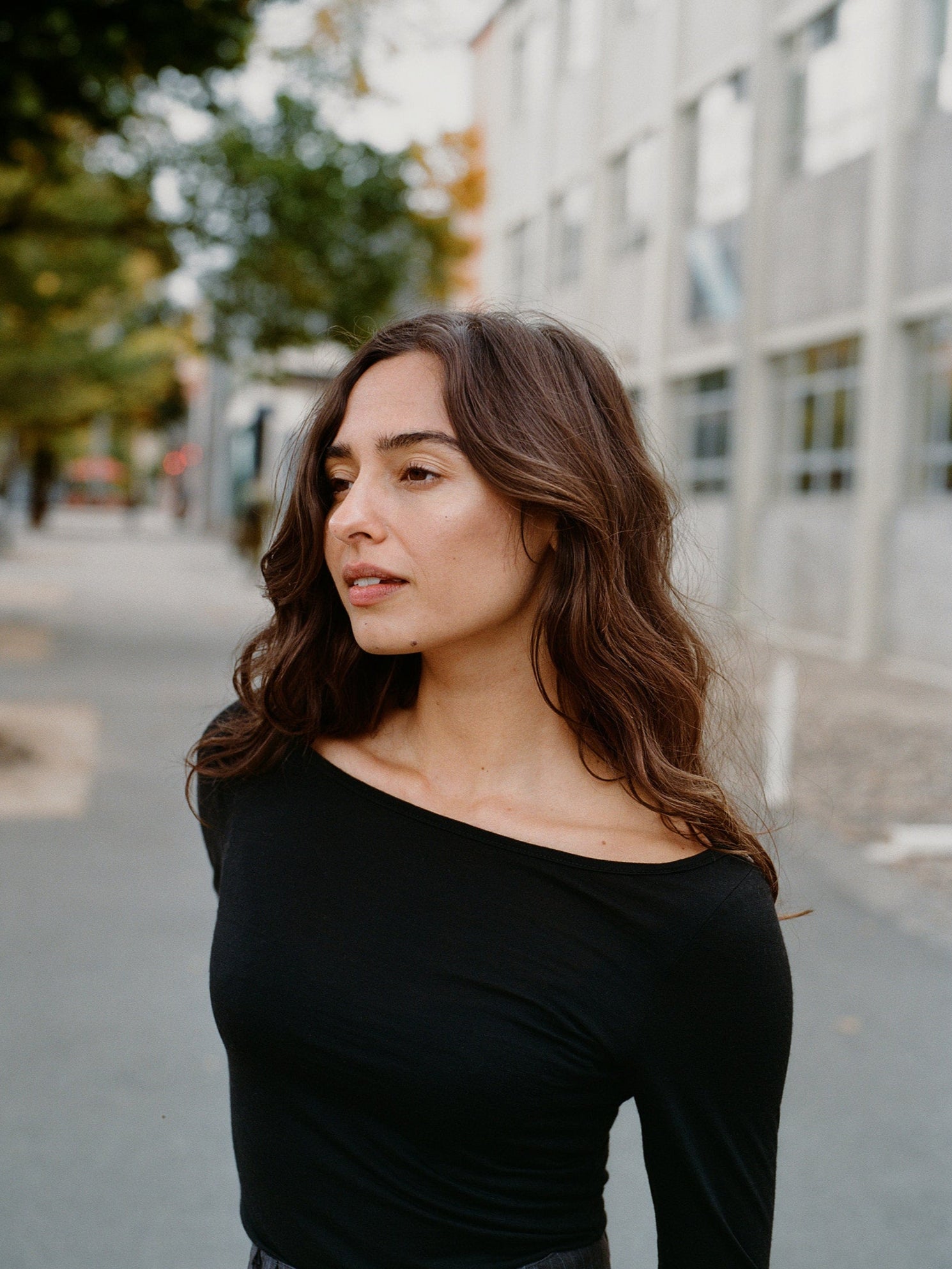 Recently Back in Stock - Laina Australian Black Merino Boatneck Top