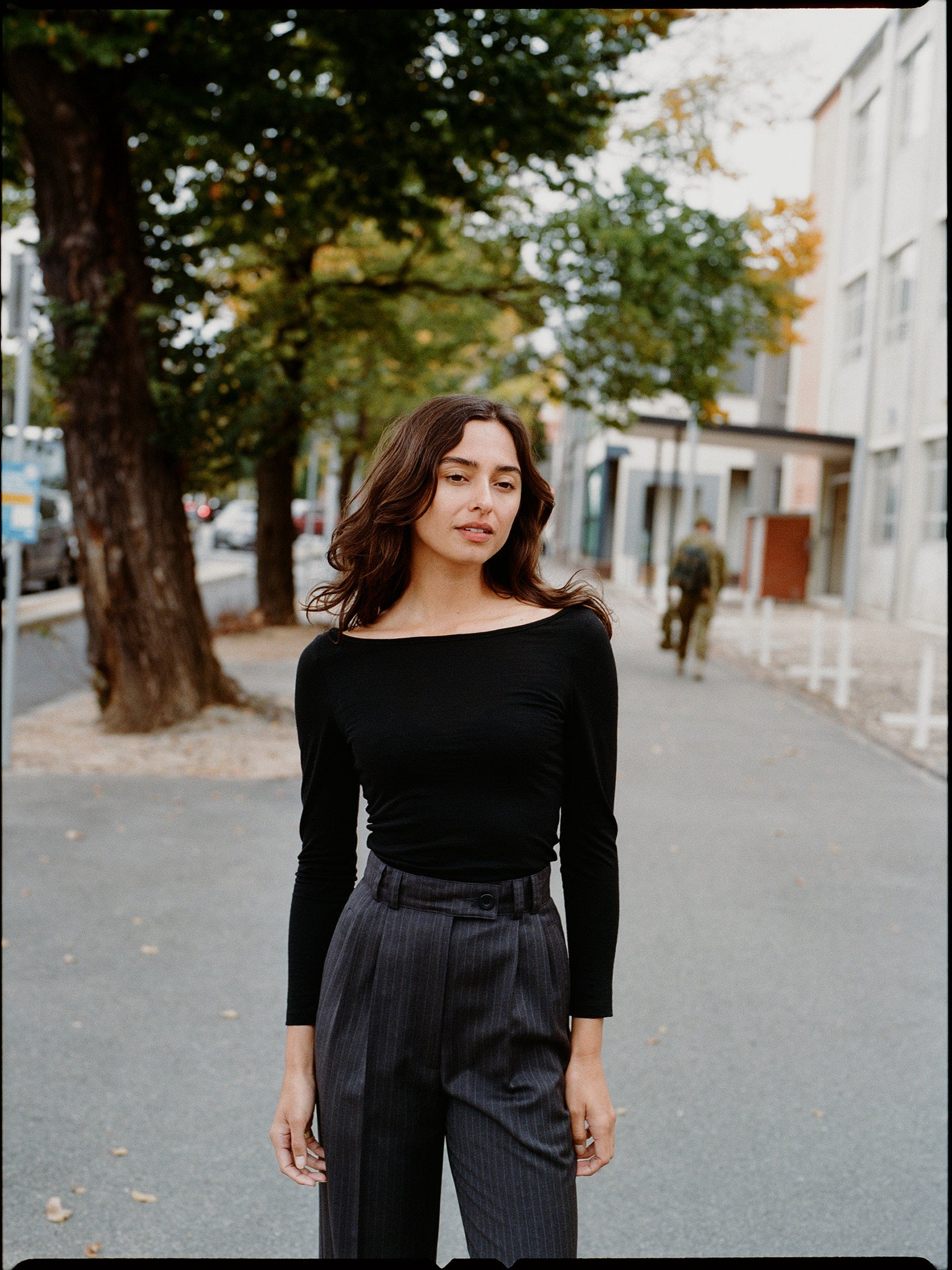 Laina Australian Black Merino Boatneck Top