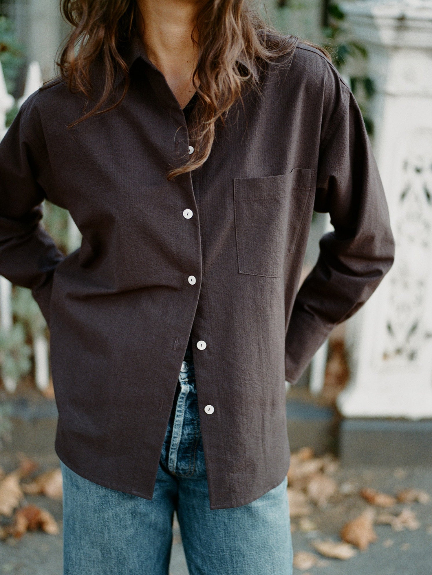 Pre-Order Artist Chocolate Seersucker Japanese Cotton Shirt