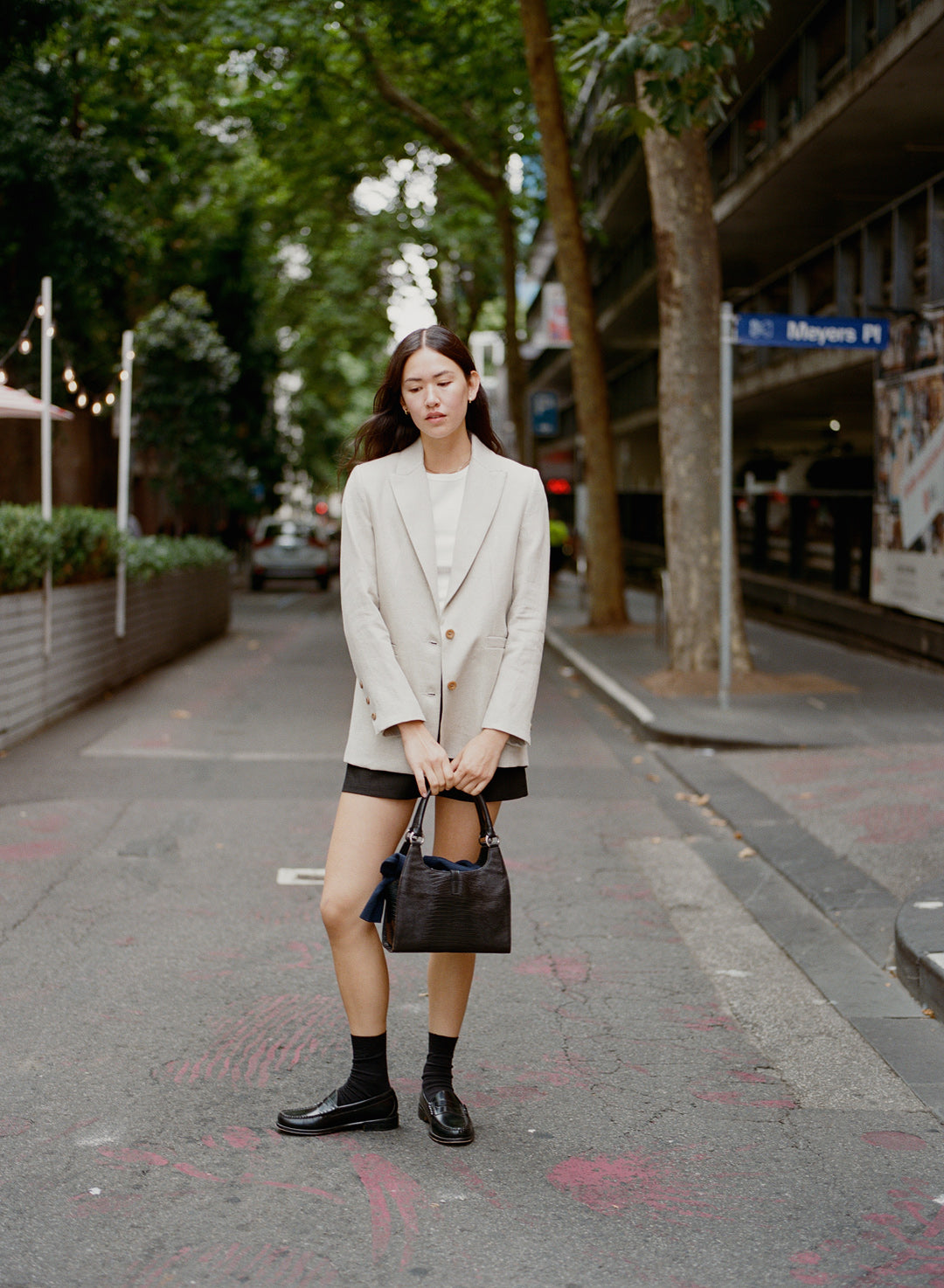 Kit Black Linen Mini Skirt
