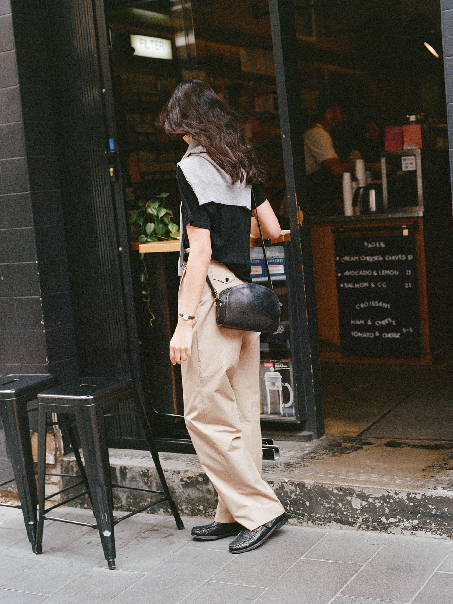 Recently Back in Stock - Jim Fine Black Australian Merino Rib T