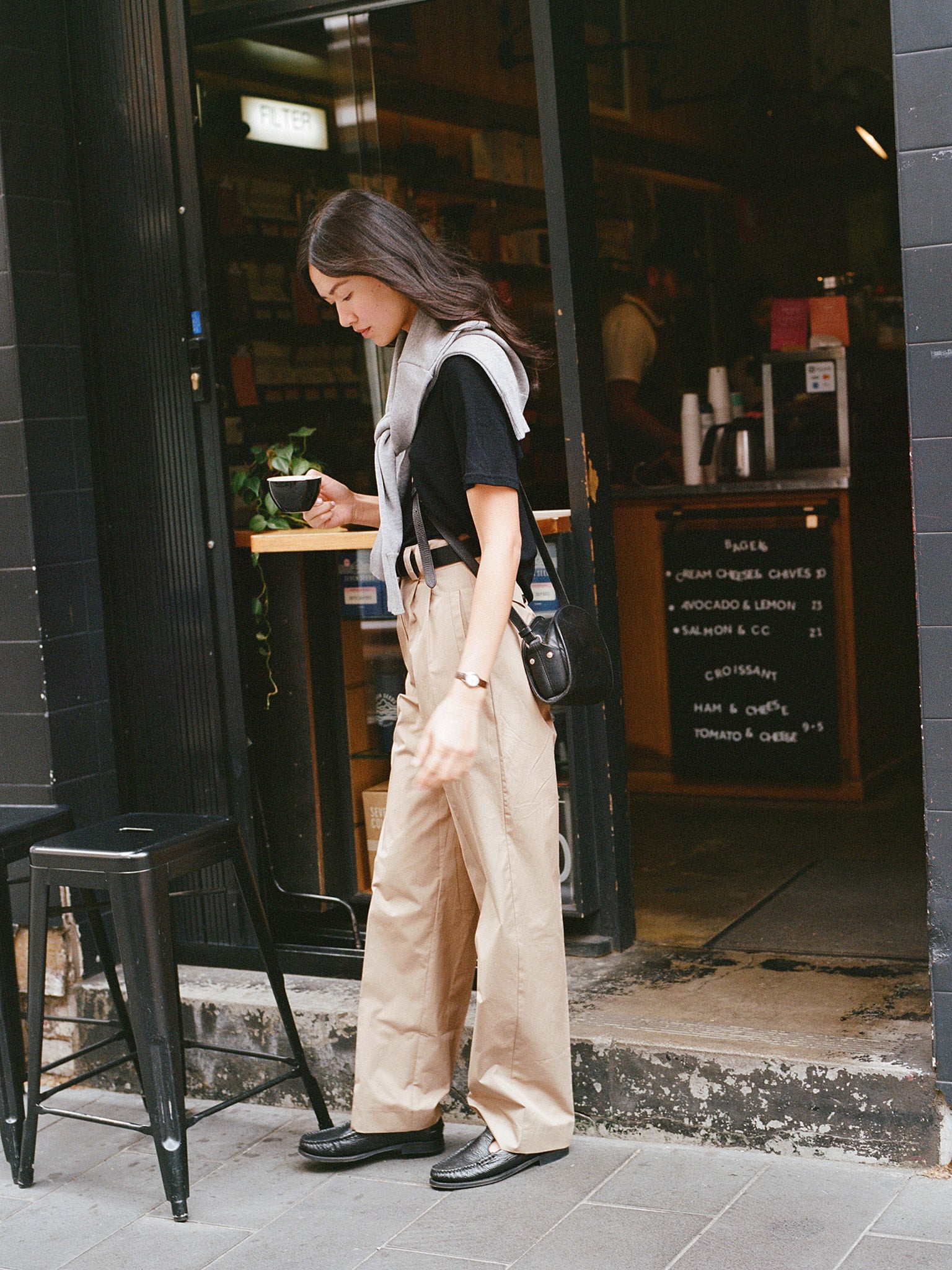 Jim Fine Black Australian Merino Rib T