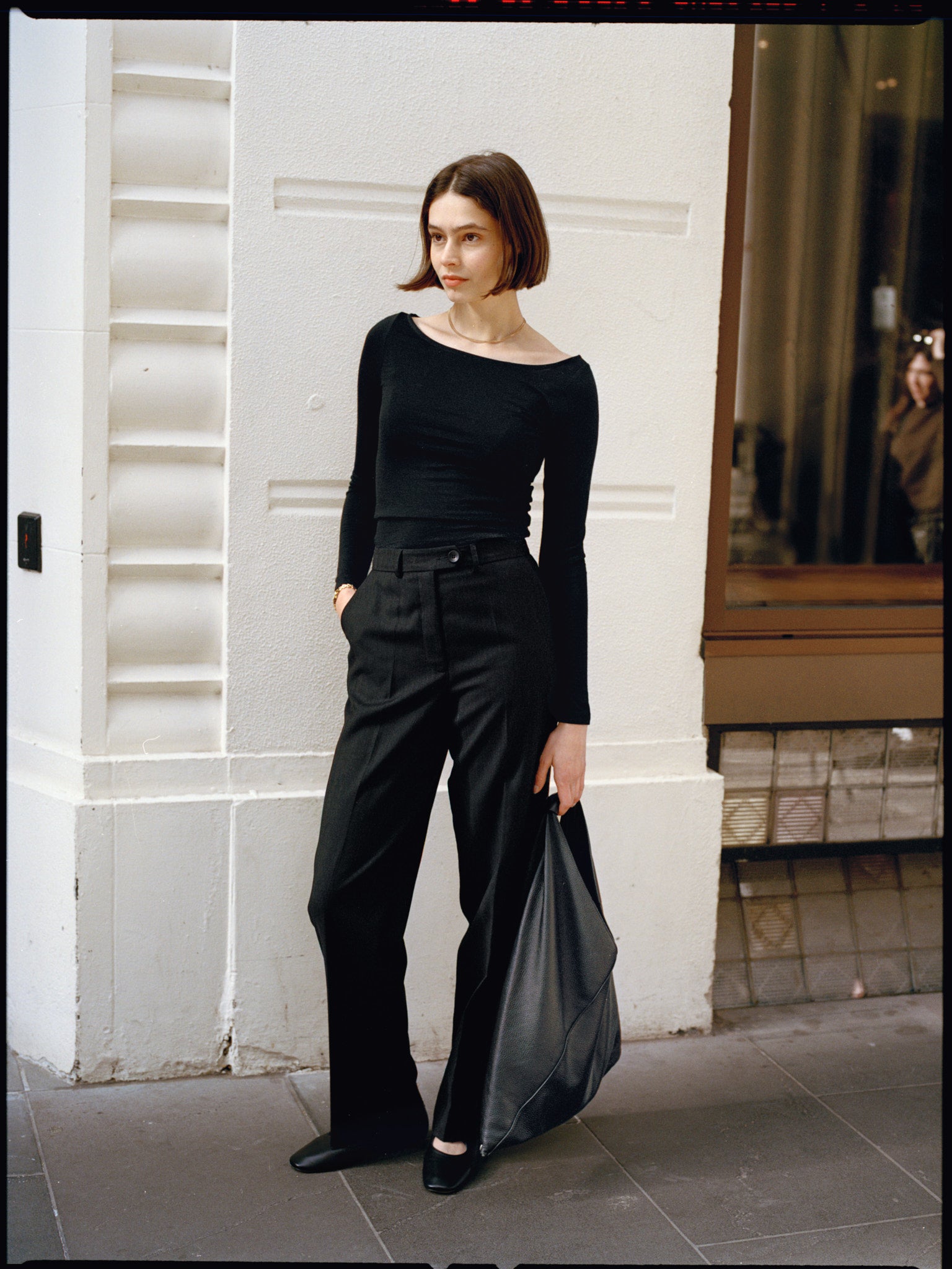 Recently Back in Stock - Laina Australian Black Merino Boatneck Top