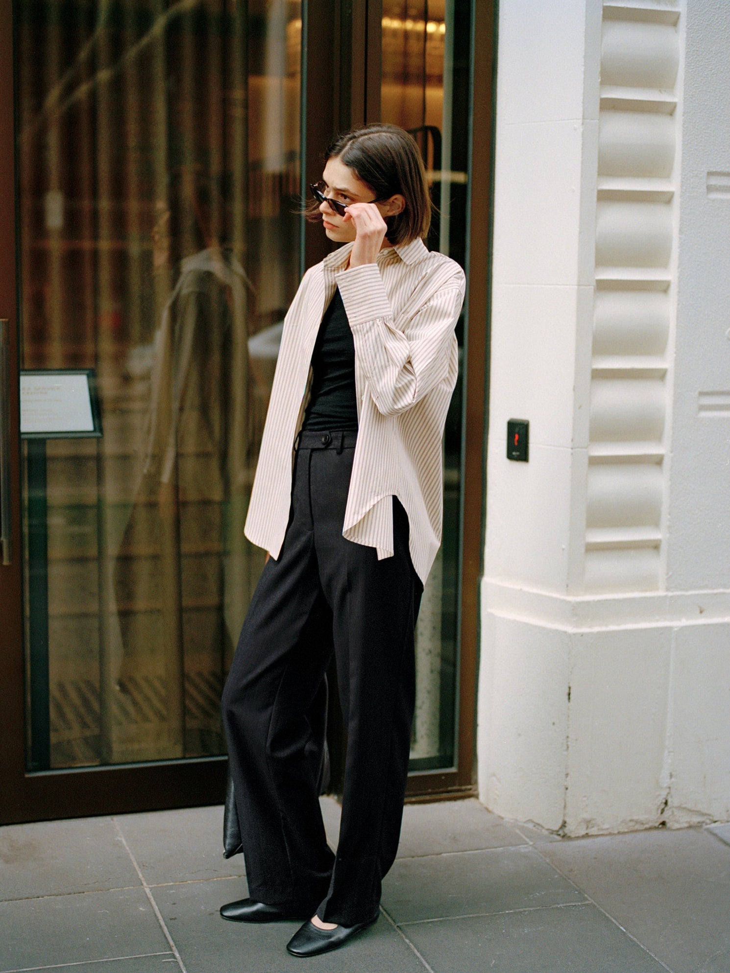 Agnes Japanese Black Wool Twill Pants