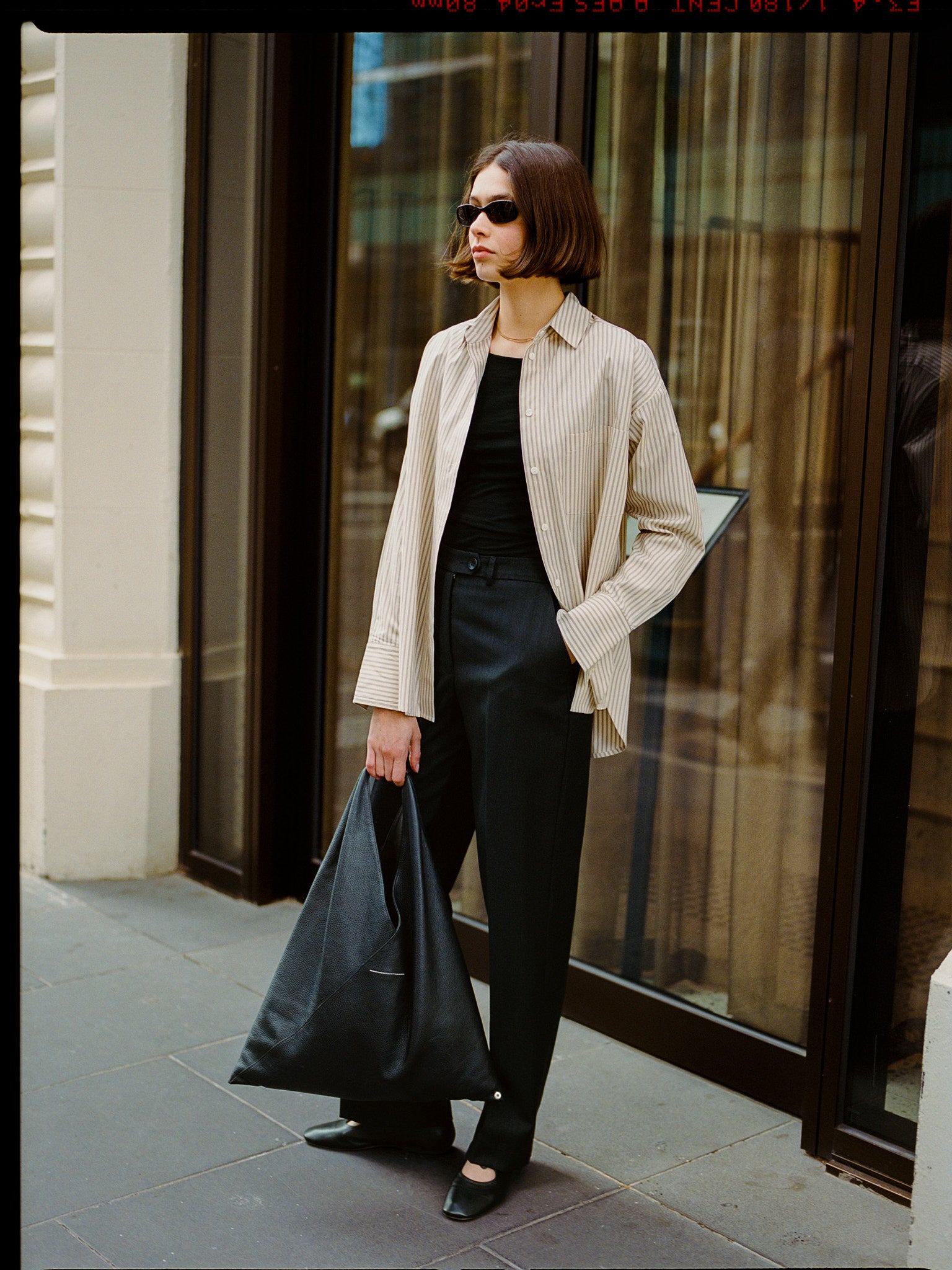 Agnes Japanese Black Wool Twill Pants