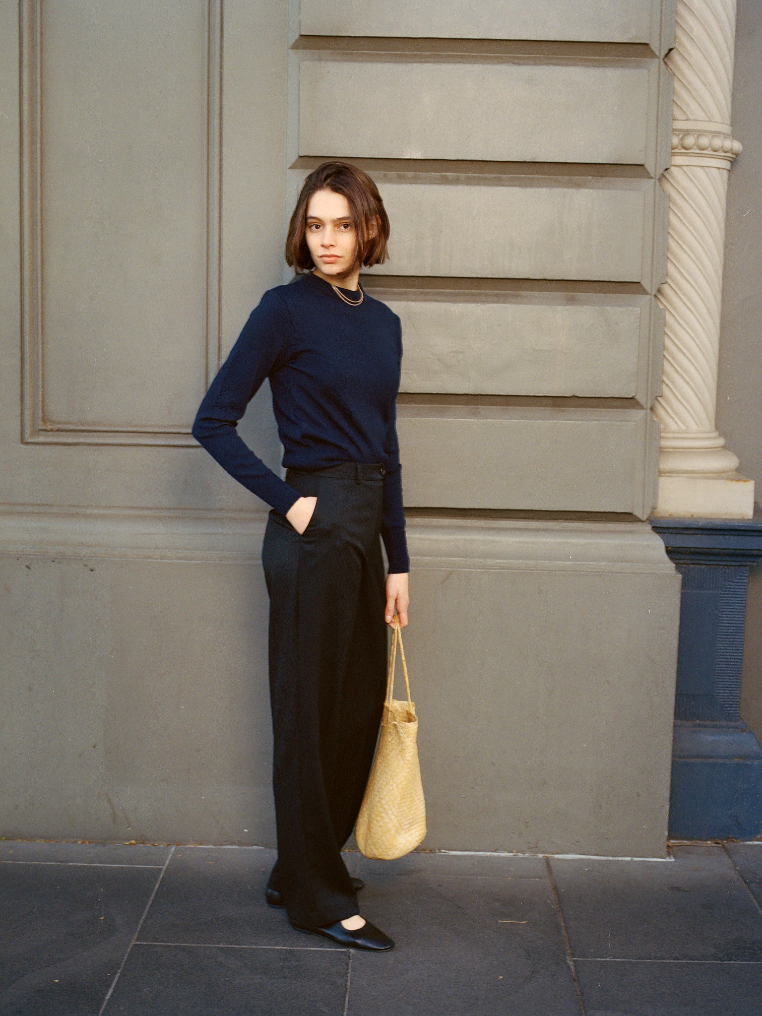 Rufus Navy Italian Merino Knit