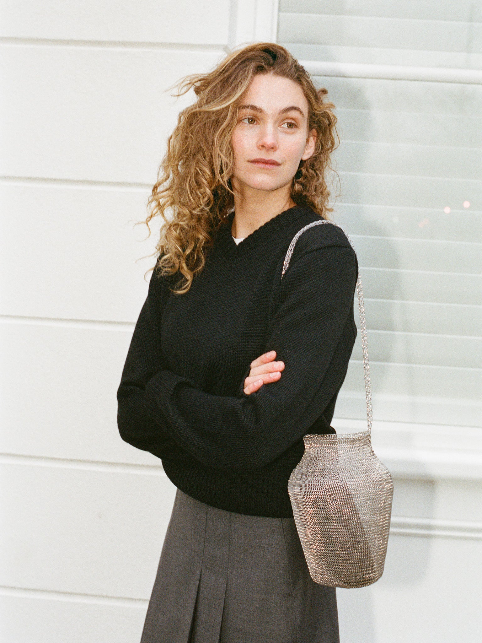 Recently in Stock - Marlee Fine Wool Charcoal Pleat Skirt