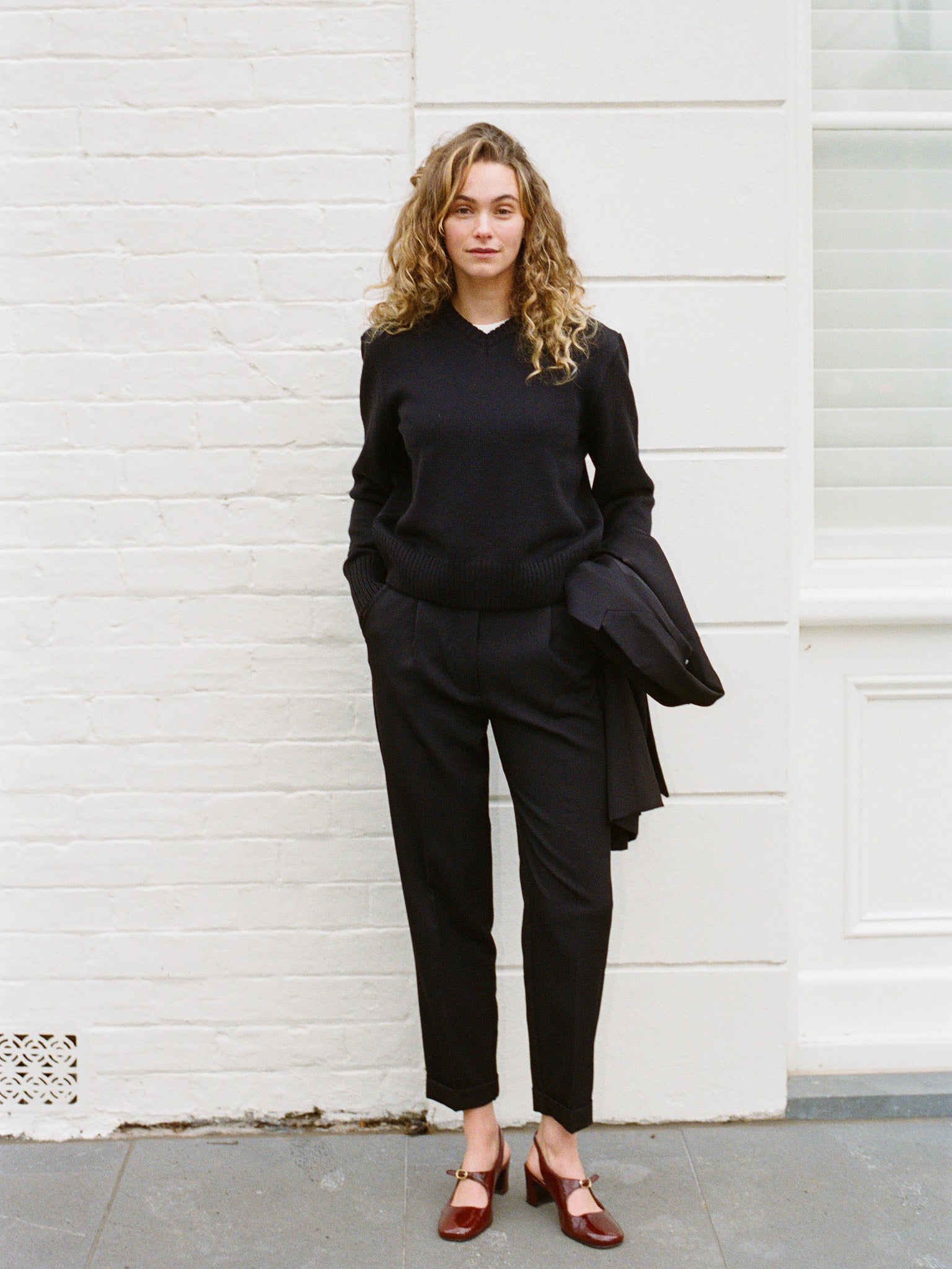Recently Back in Stock - Luc Black Japanese Wool Twill Ciggie Pants