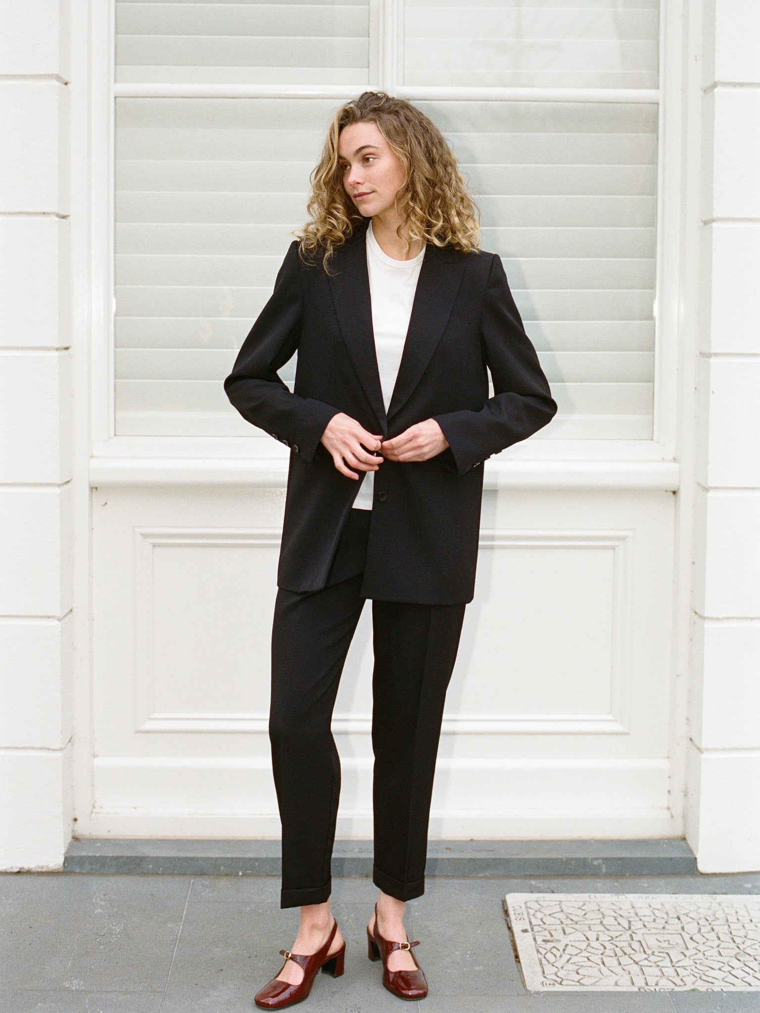 Recently Back in Stock - Luc Black Japanese Wool Twill Ciggie Pants