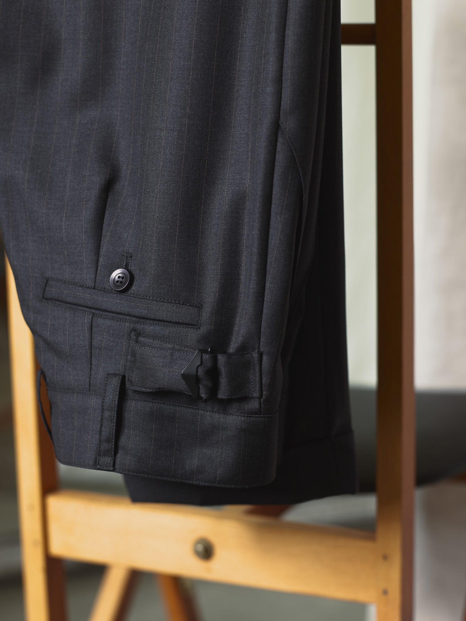 Limited Edition - Luc Italian Grey Pinstripe Wool Ciggie Pants