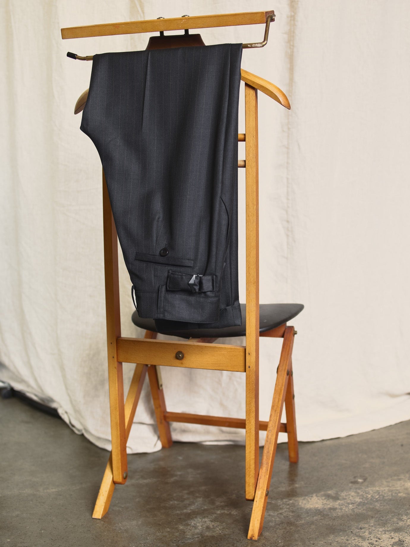 Limited Edition - Luc Italian Grey Pinstripe Wool Ciggie Pants