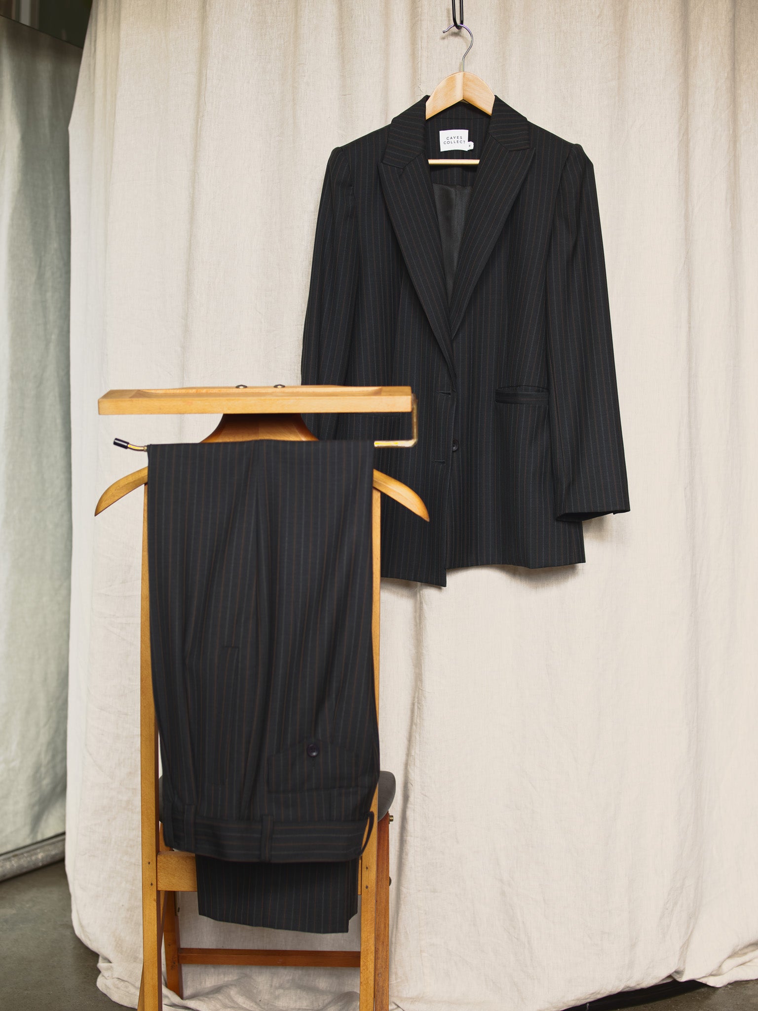 Limited Edition - Yu Italian Charcoal Stripe Wool Pants