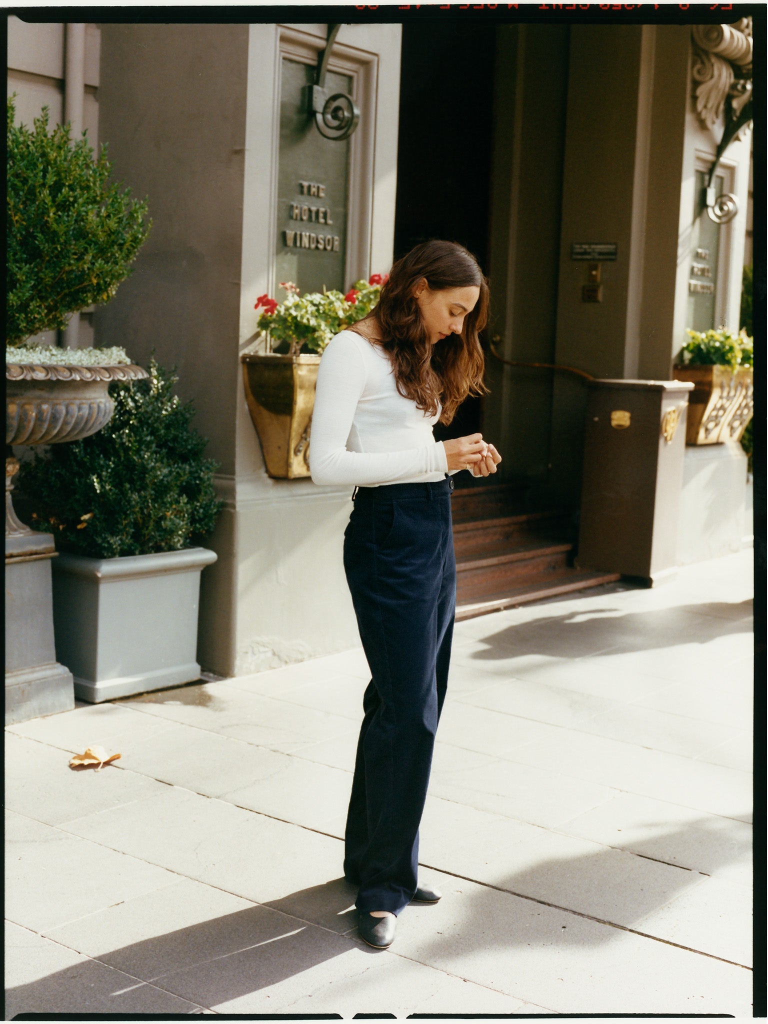 Pre-Order Agnes Japanese Navy Cotton Corduroy Pants