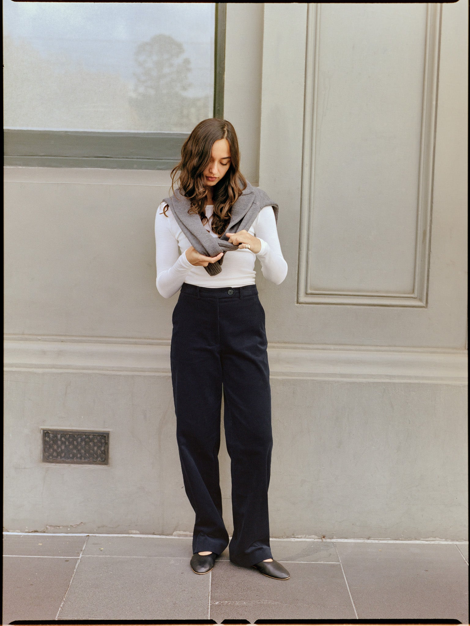 Pre-Order Agnes Japanese Navy Cotton Corduroy Pants