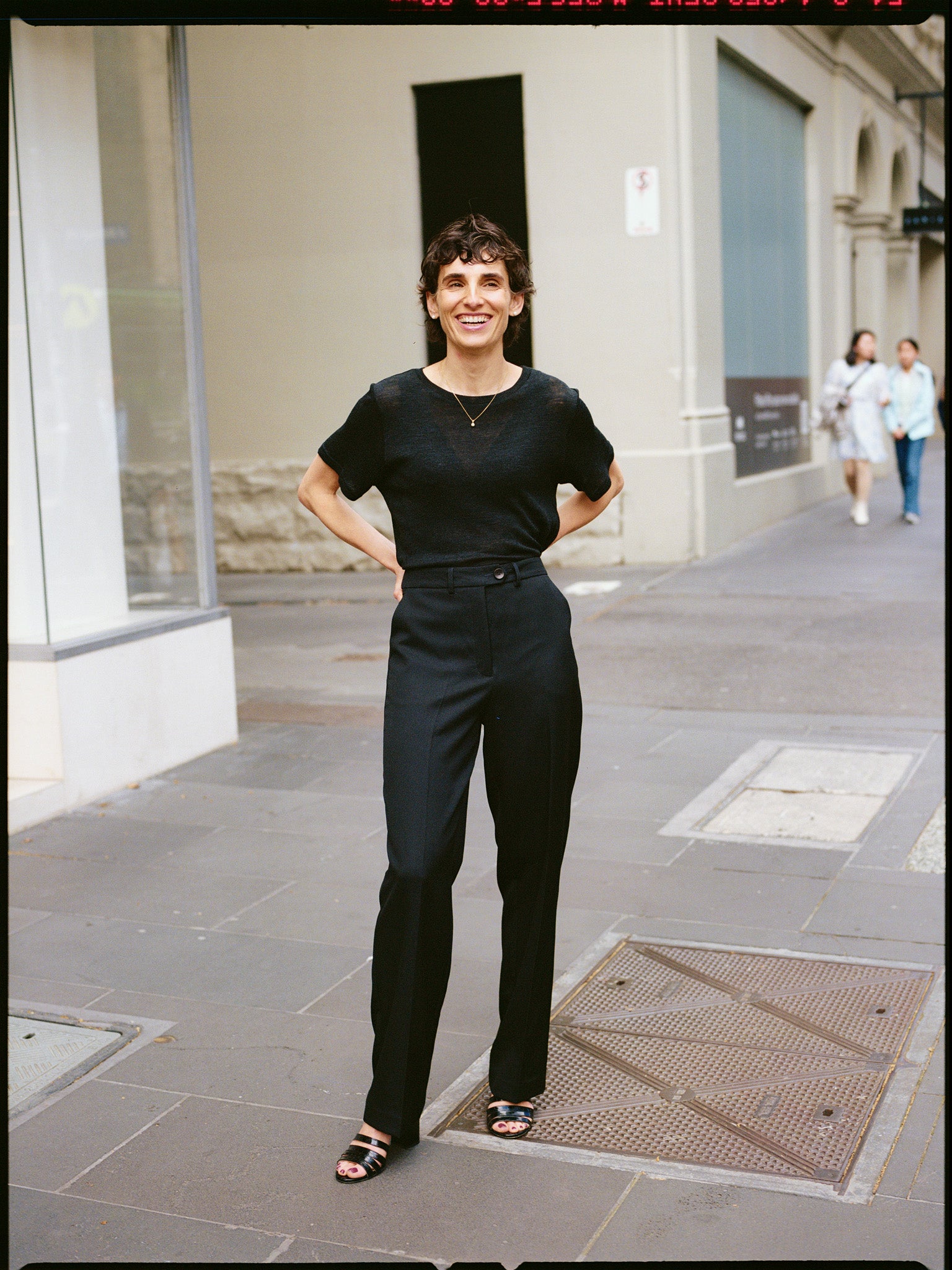 Agnes Japanese Black Wool Twill Pants